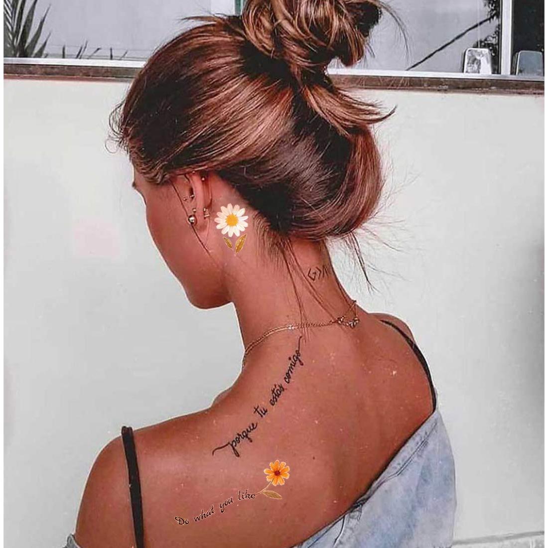 Tatuajes Temporales 3D Margaritas Ooopsiun - 12 Hojas para Niñas