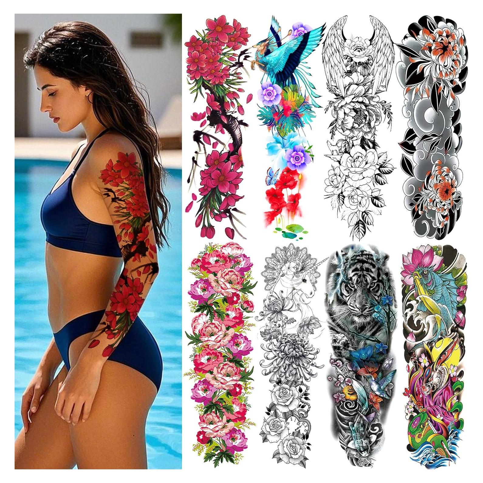 8 Hojas Tatuajes Temporales Impermeables VERKSTAD para Brazo