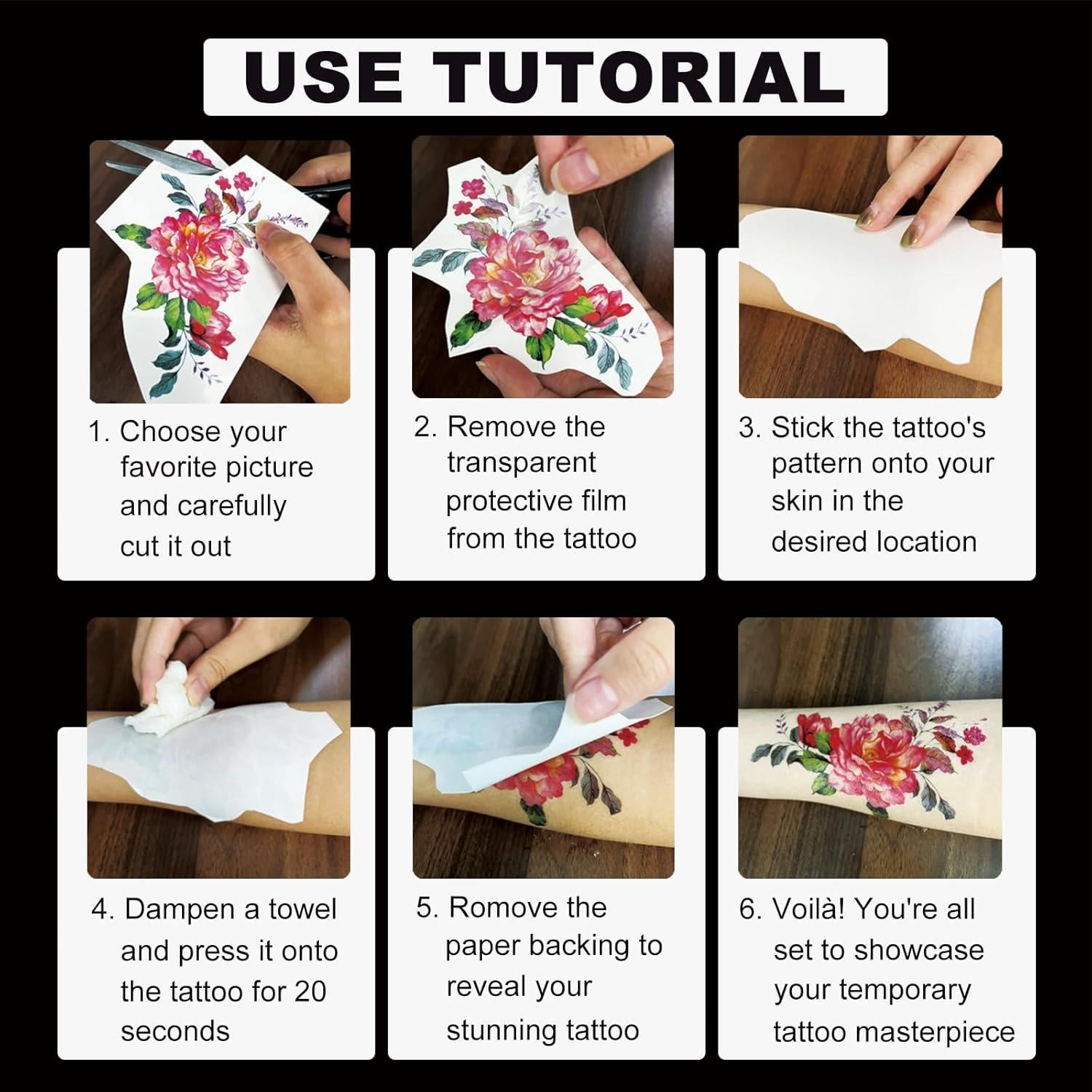 Tatuajes Temporales Corazón Mamá KOTBS - 7 Hojas 9.4 cm