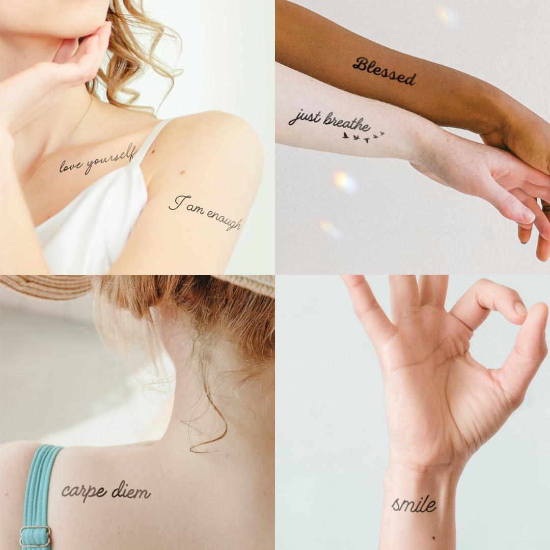 Tatuajes Temporales Inspiradores One Grace - Mini Palabras Motivacionales