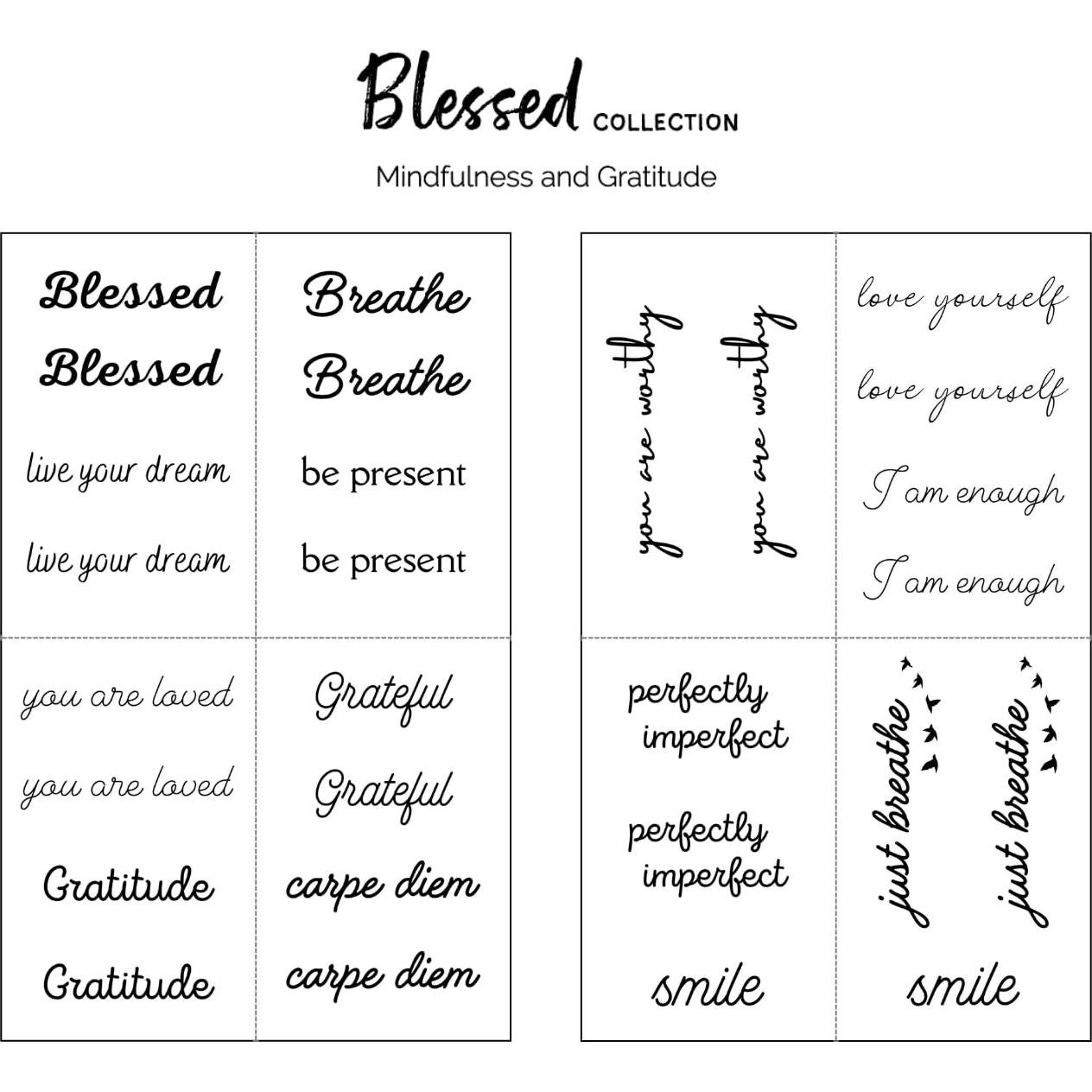 Tatuajes Temporales Inspiradores One Grace - Mini Palabras Motivacionales