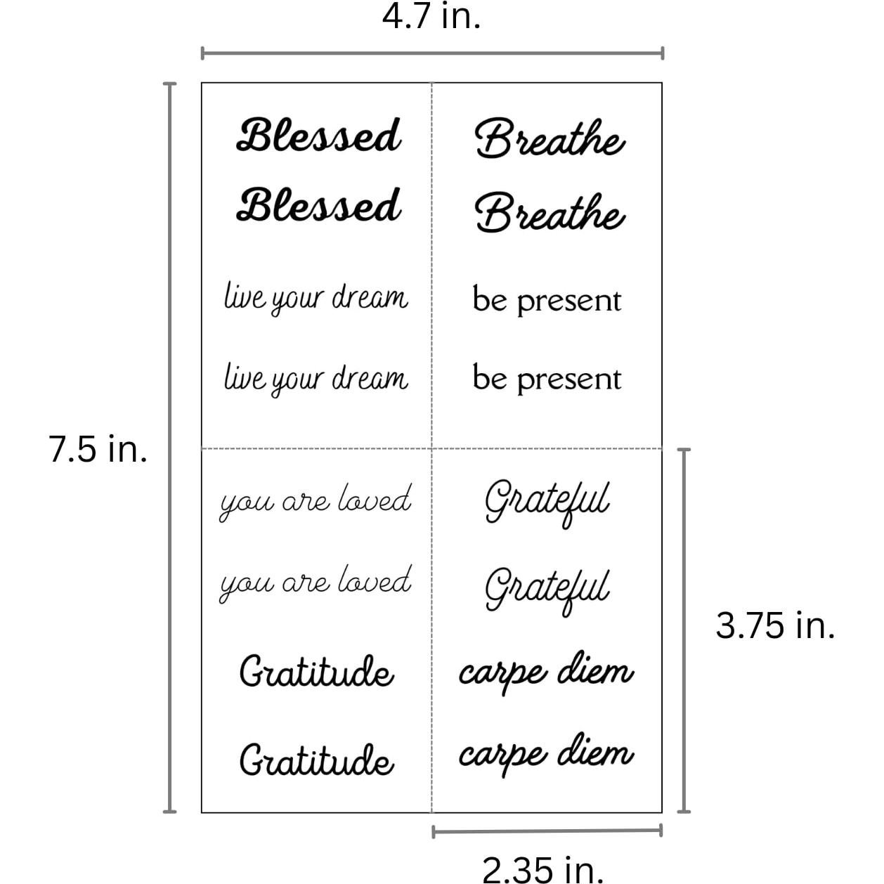 Tatuajes Temporales Inspiradores One Grace - Mini Palabras Motivacionales