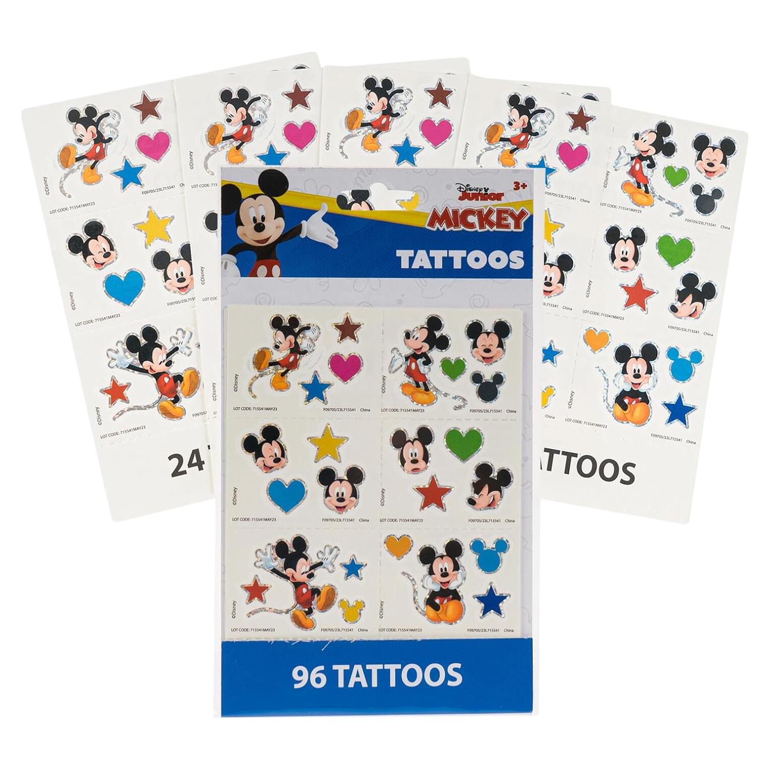 Set de Tatuajes Temporales Mickey - 96 Piezas, No Tóxico