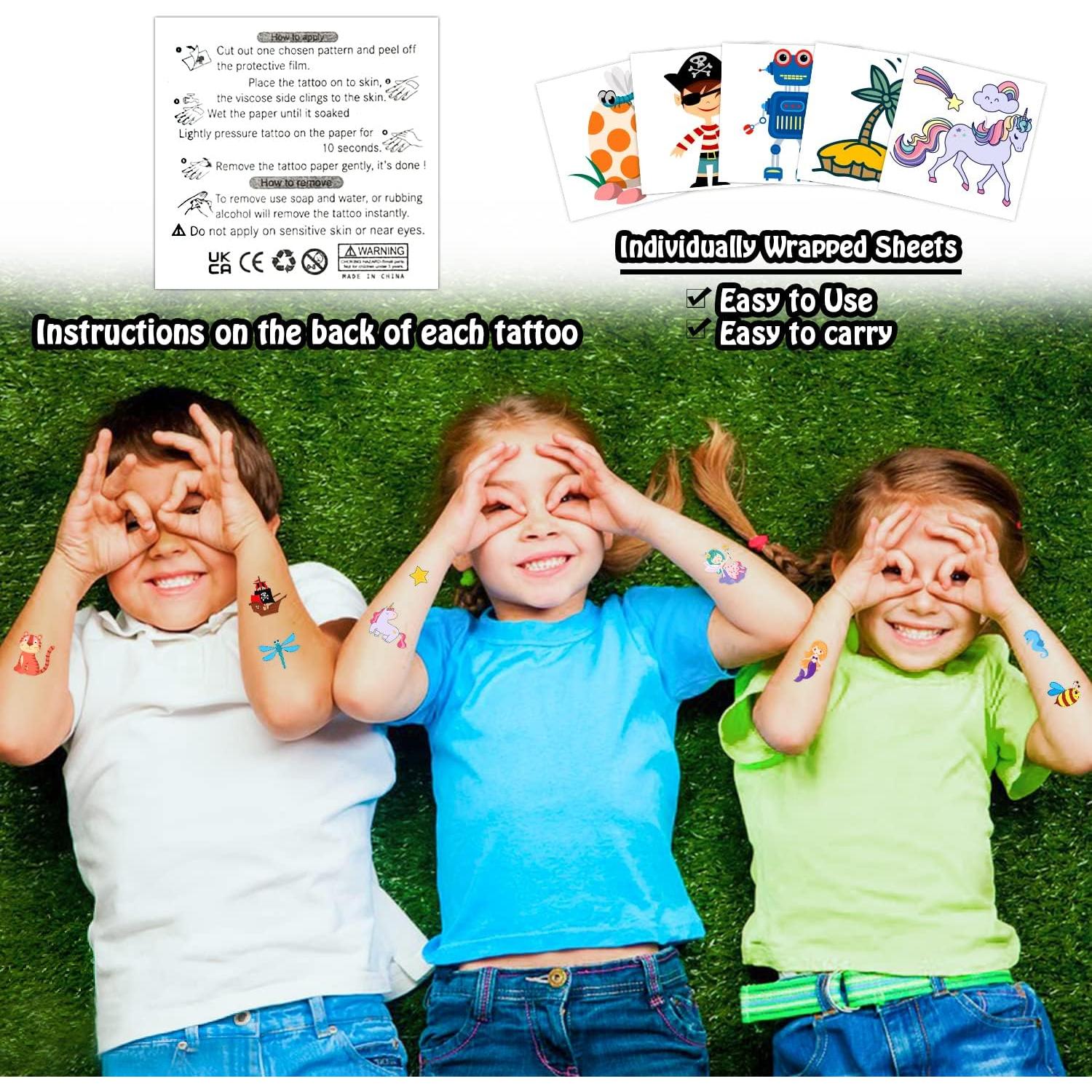 Tatuajes Temporales Partywind para Niños - 204 Stickers Falsos