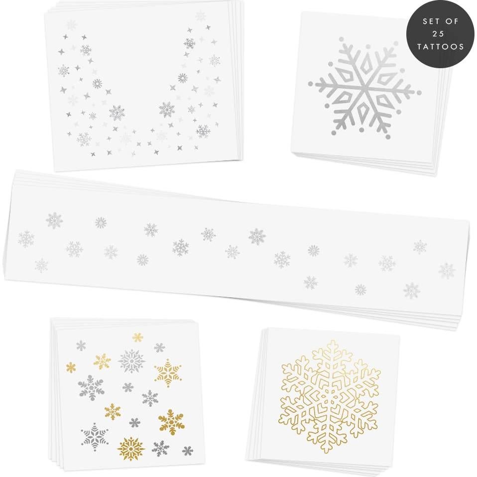 Set de 25 Tatuajes Temporales Metálicos Flash Tattoos