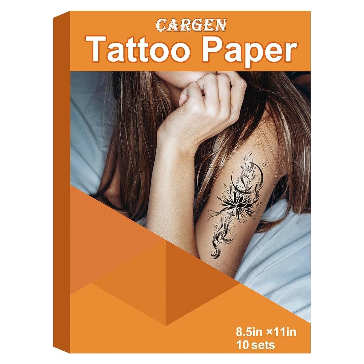 CARGEN Papel de Tatuaje Temporal Imprimible 10 Juegos 21.6x27.9cm