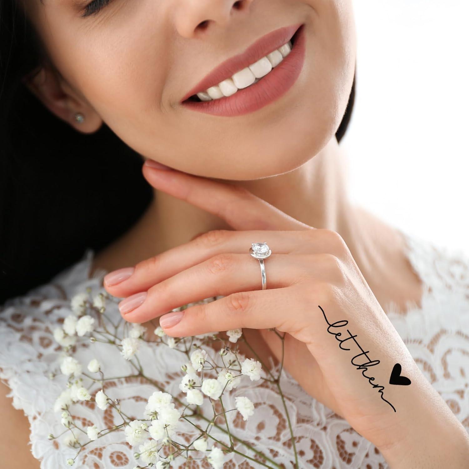 30 Tatuajes Temporales Corazón Blulu Negros Impermeables