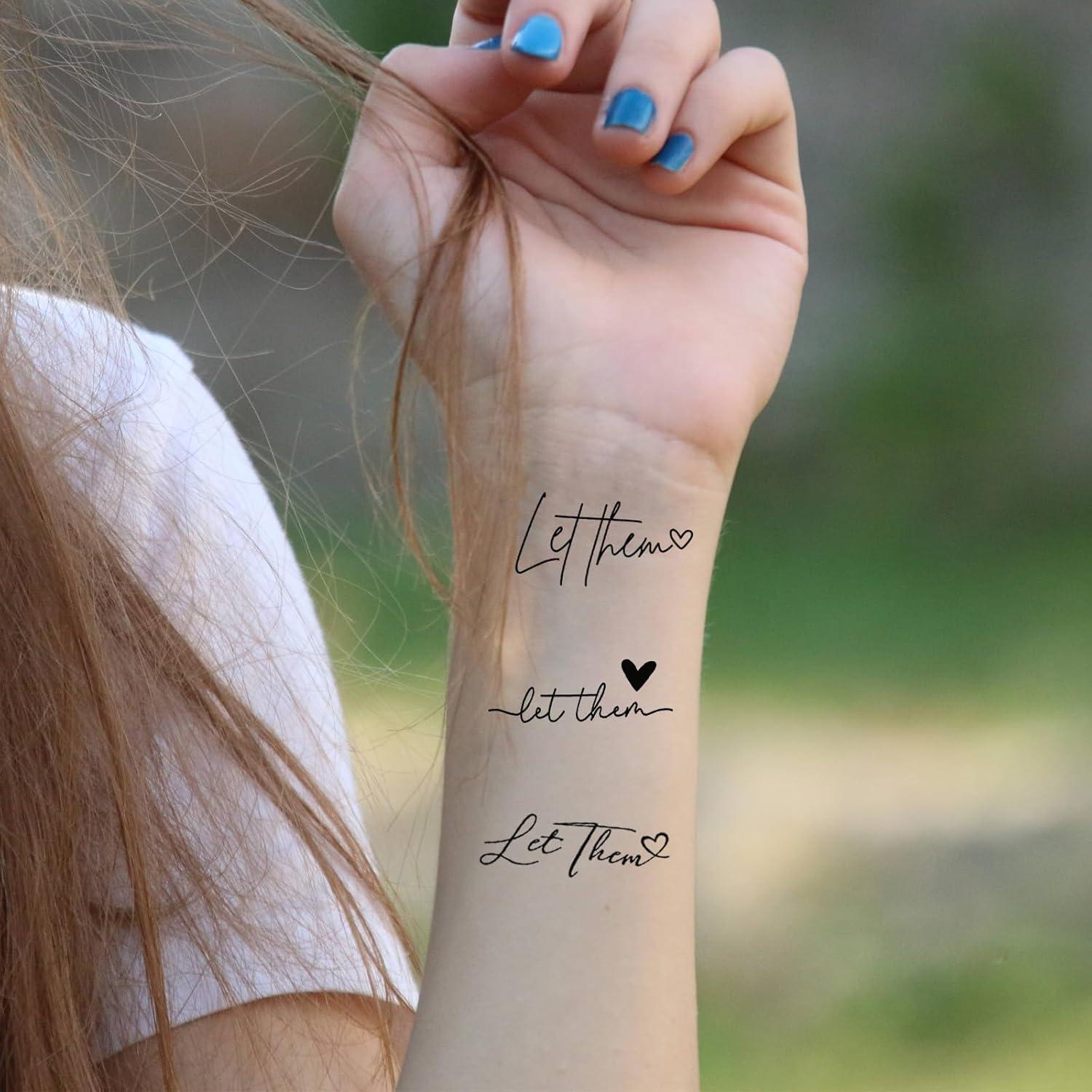 30 Tatuajes Temporales Corazón Blulu Negros Impermeables