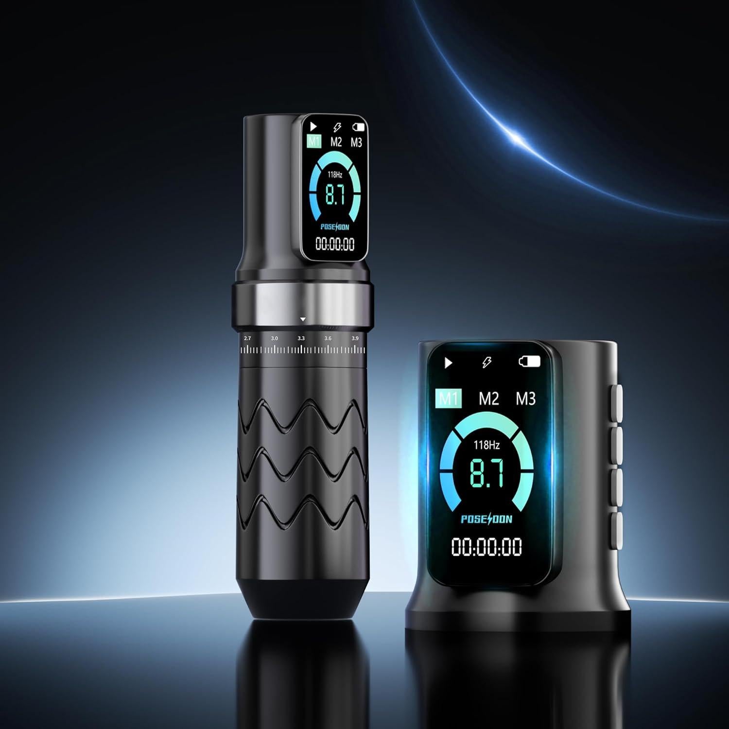 Kit de Tatuaje Inalámbrico Poseidon con 20 Agujas y 2 Baterías