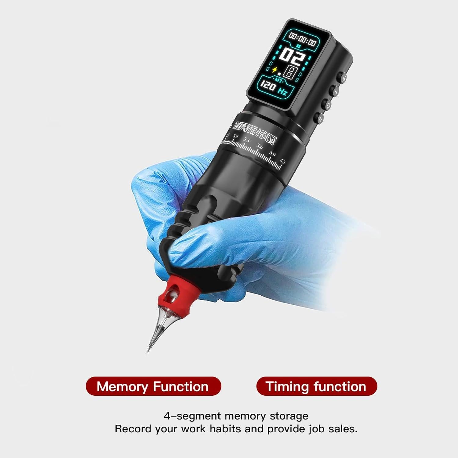 Kit de Máquina de Tatuaje Wormhole Inalámbrica 2300mAh - Negro