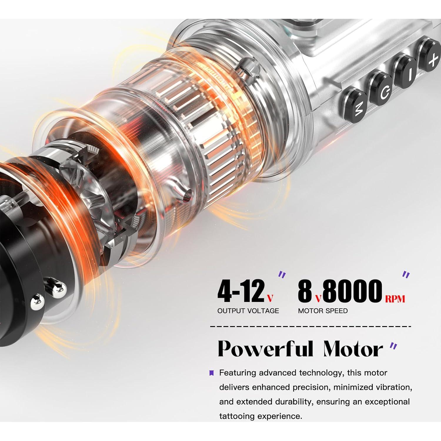 Kit de Máquina de Tatuaje Wormhole Inalámbrica 2300mAh - Negro