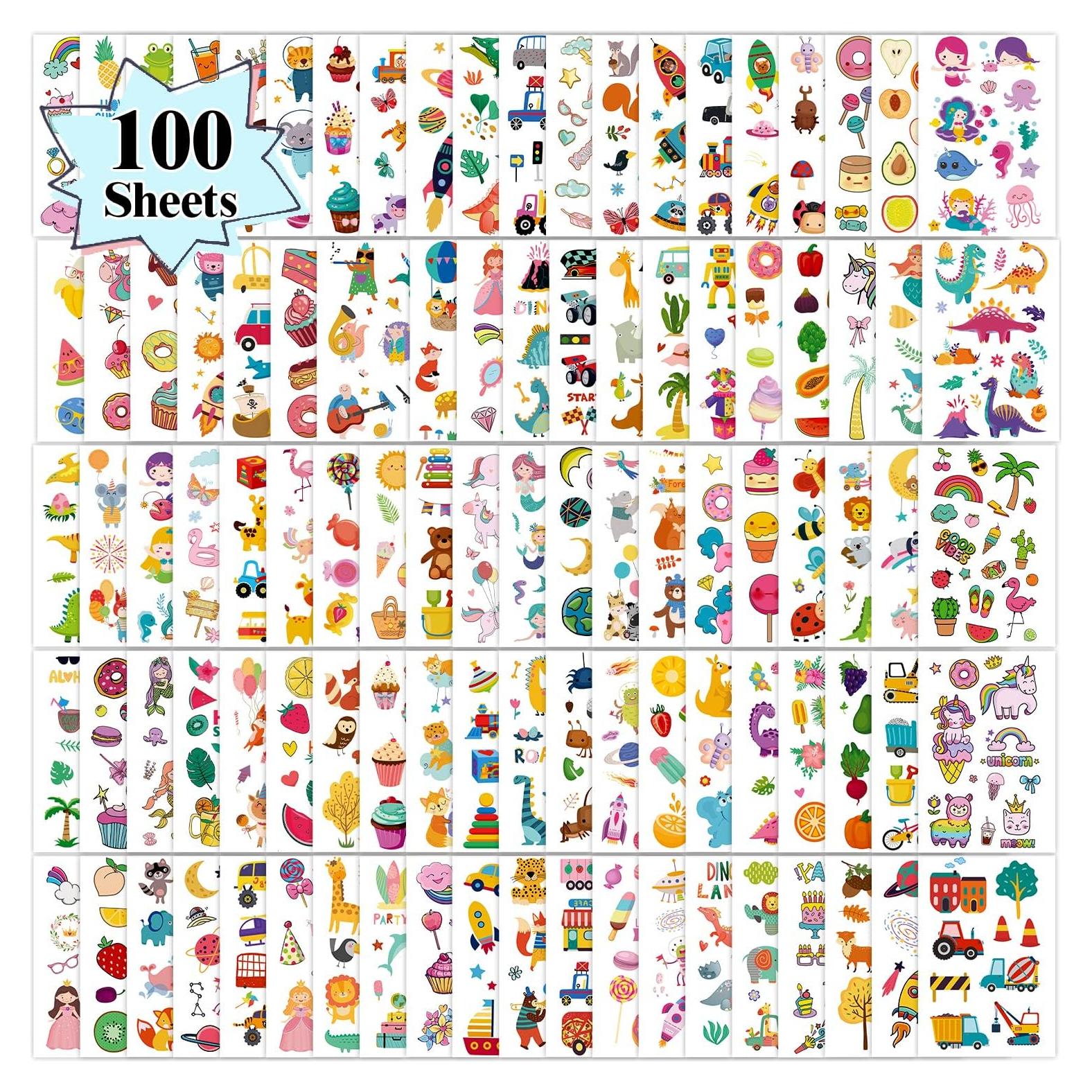 Tatuajes Temporales Partywind 100 Hojas 1150 Estilos Niños