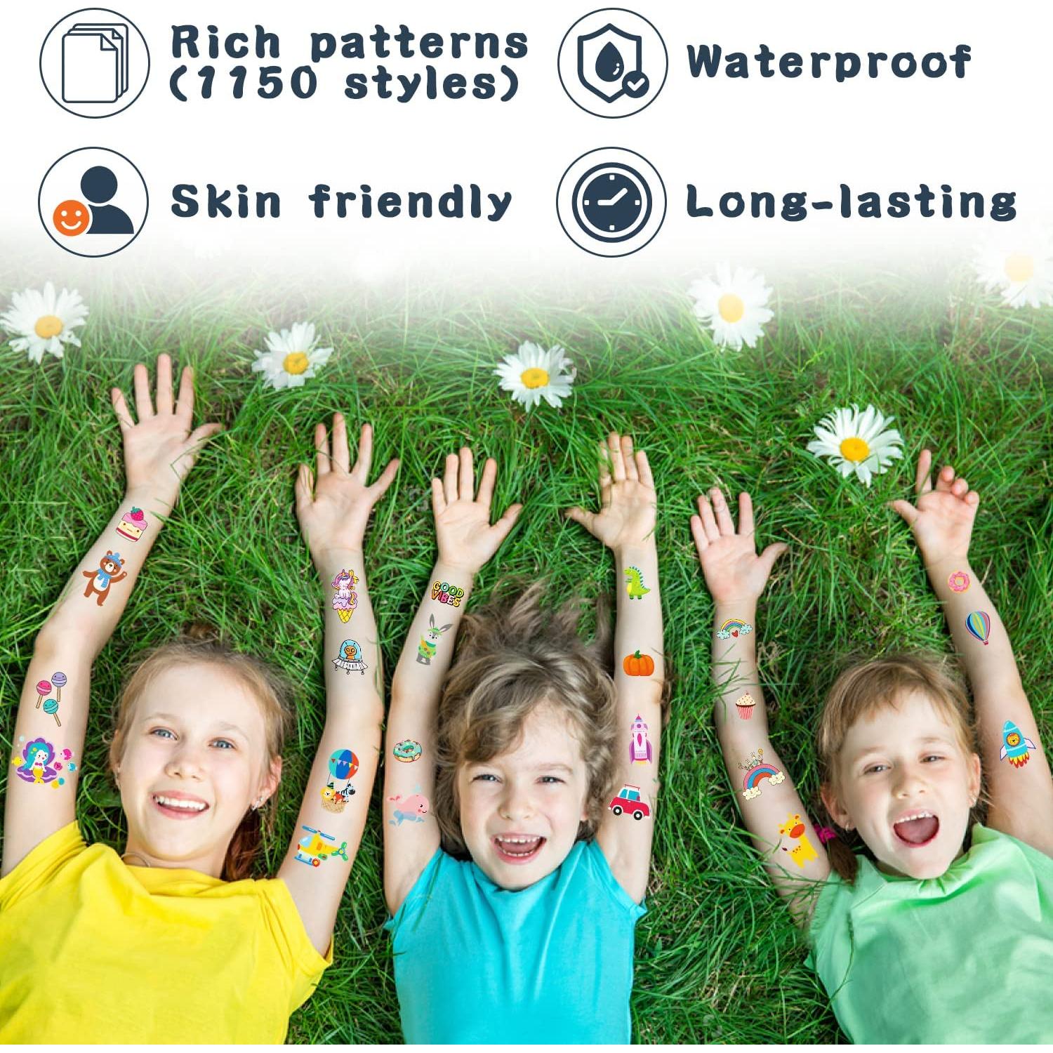 Tatuajes Temporales Partywind 100 Hojas 1150 Estilos Niños