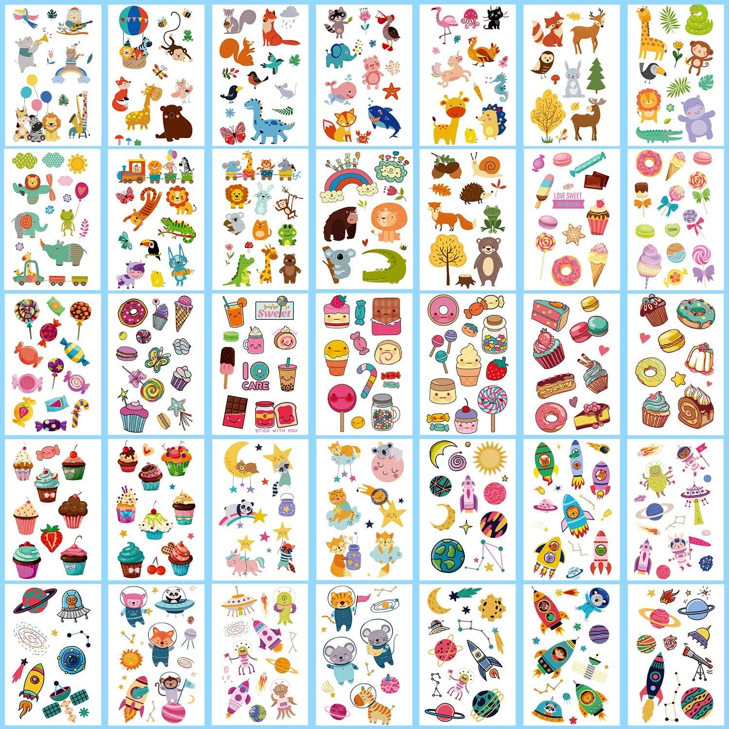 Tatuajes Temporales Partywind 100 Hojas 1150 Estilos Niños