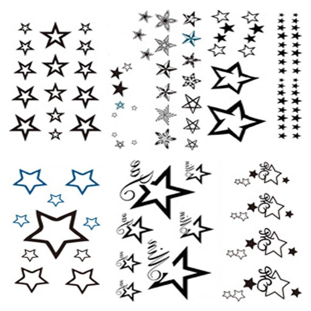 Tatuajes Temporales Yesallwas Luna y Estrellas 6 Hojas 10x6 cm