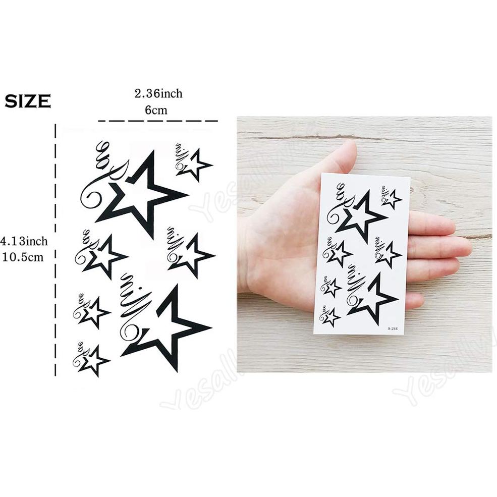 Tatuajes Temporales Yesallwas Luna y Estrellas 6 Hojas 10x6 cm