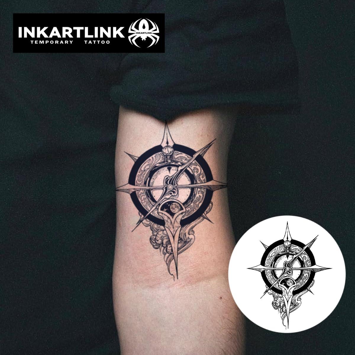Tatuaje Semipermanente INKARTLINK Brújula 12x10cm