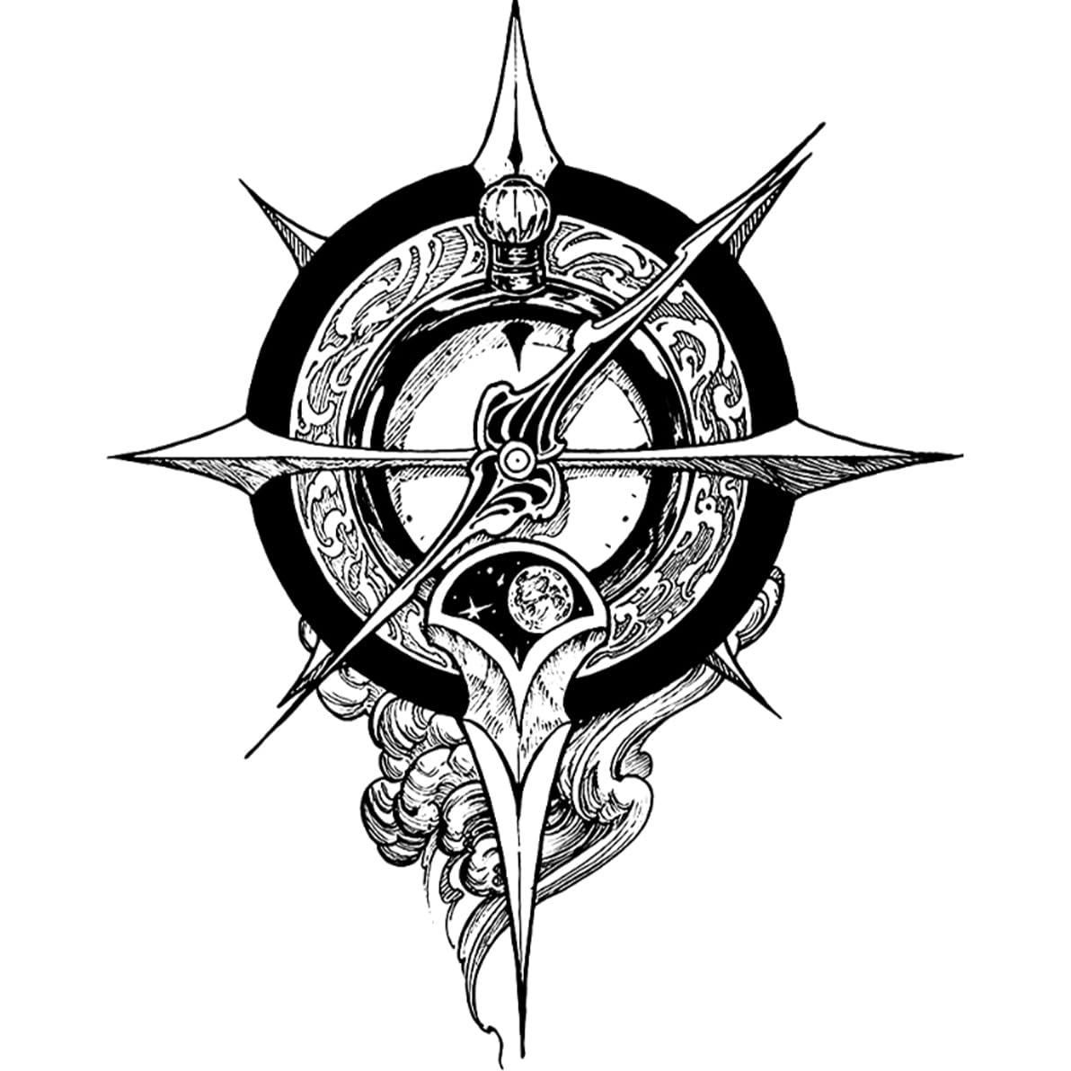 Tatuaje Semipermanente INKARTLINK Brújula 12x10cm