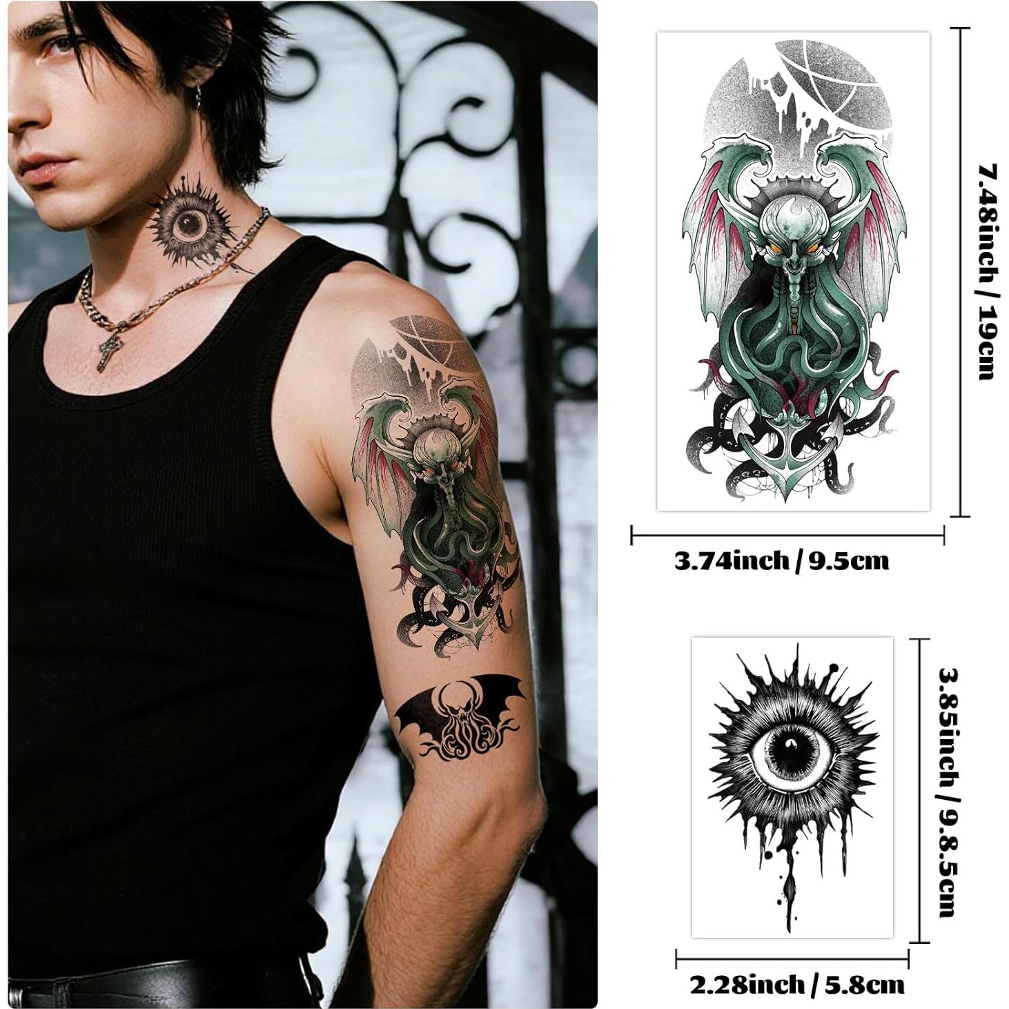 Tatuajes Temporales Yazhiji 47 Hojas Cthulhu y Animales