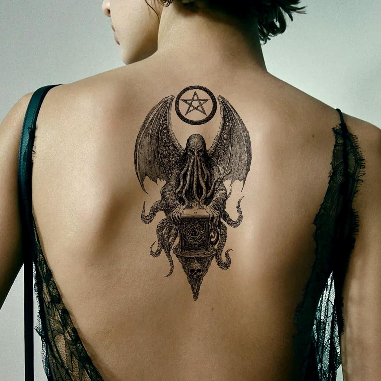 Tatuajes Temporales Yazhiji 47 Hojas Cthulhu y Animales