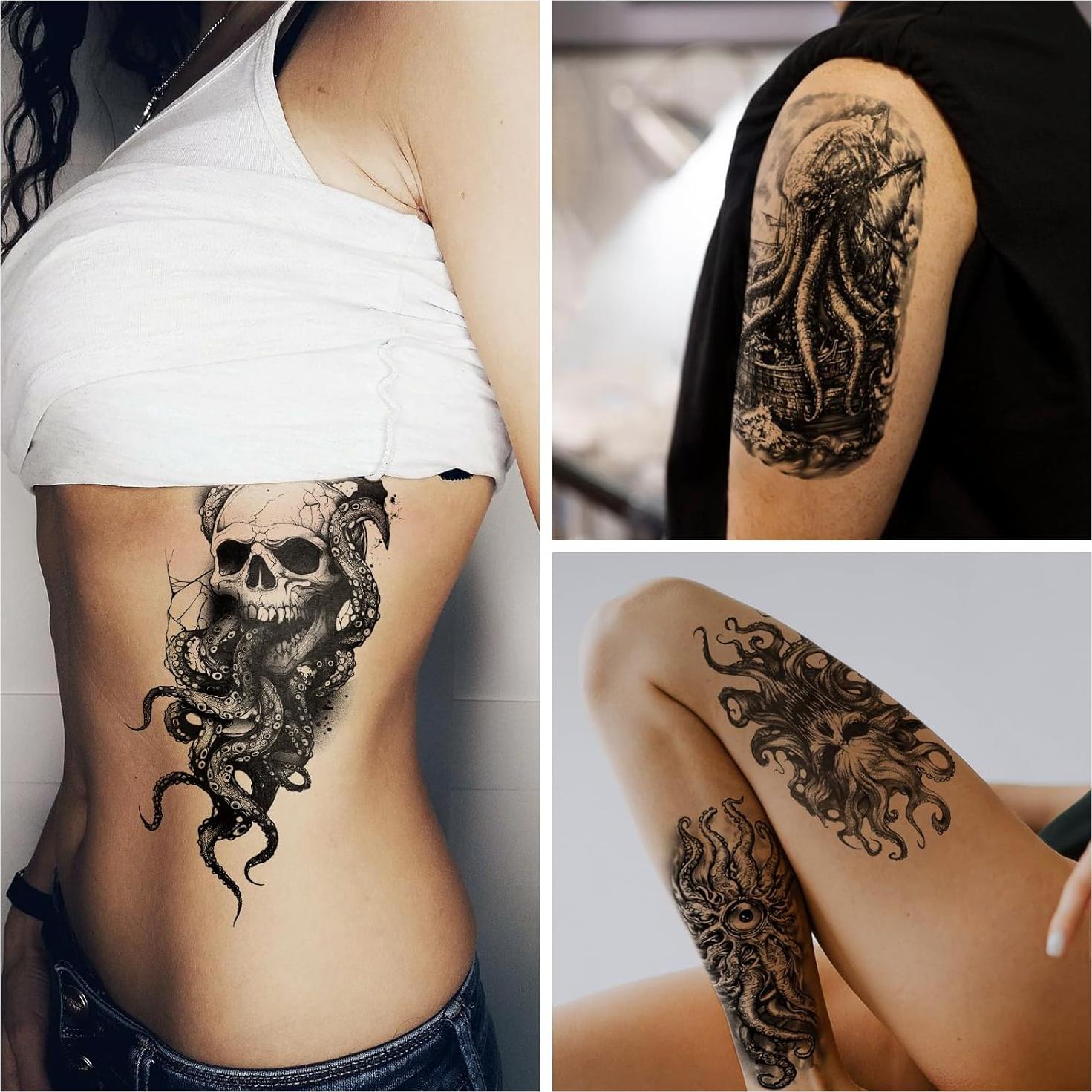 Tatuajes Temporales Yazhiji 47 Hojas Cthulhu y Animales