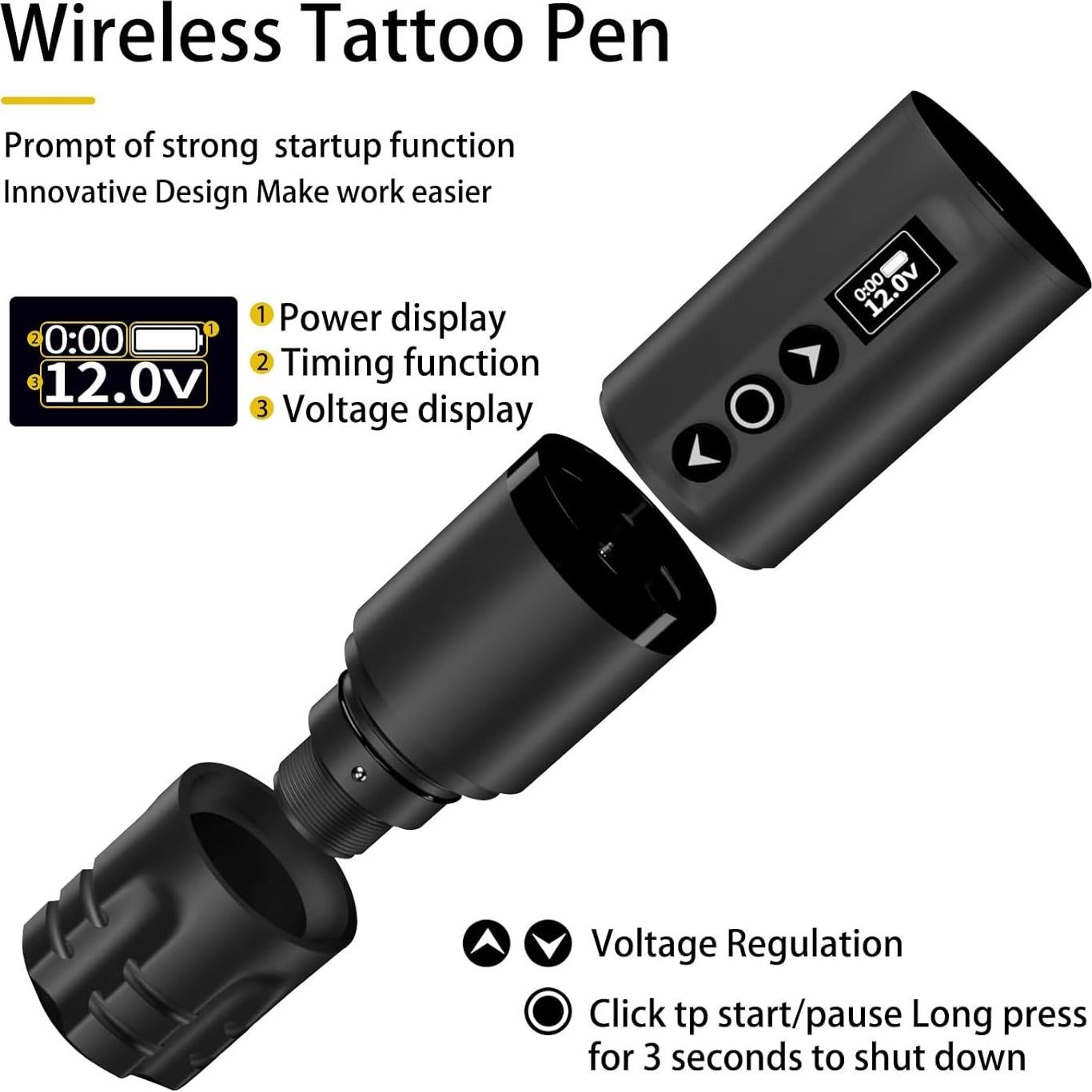 Kit de Máquina de Tatuaje Inalámbrica MK 2000mAh con Agujas