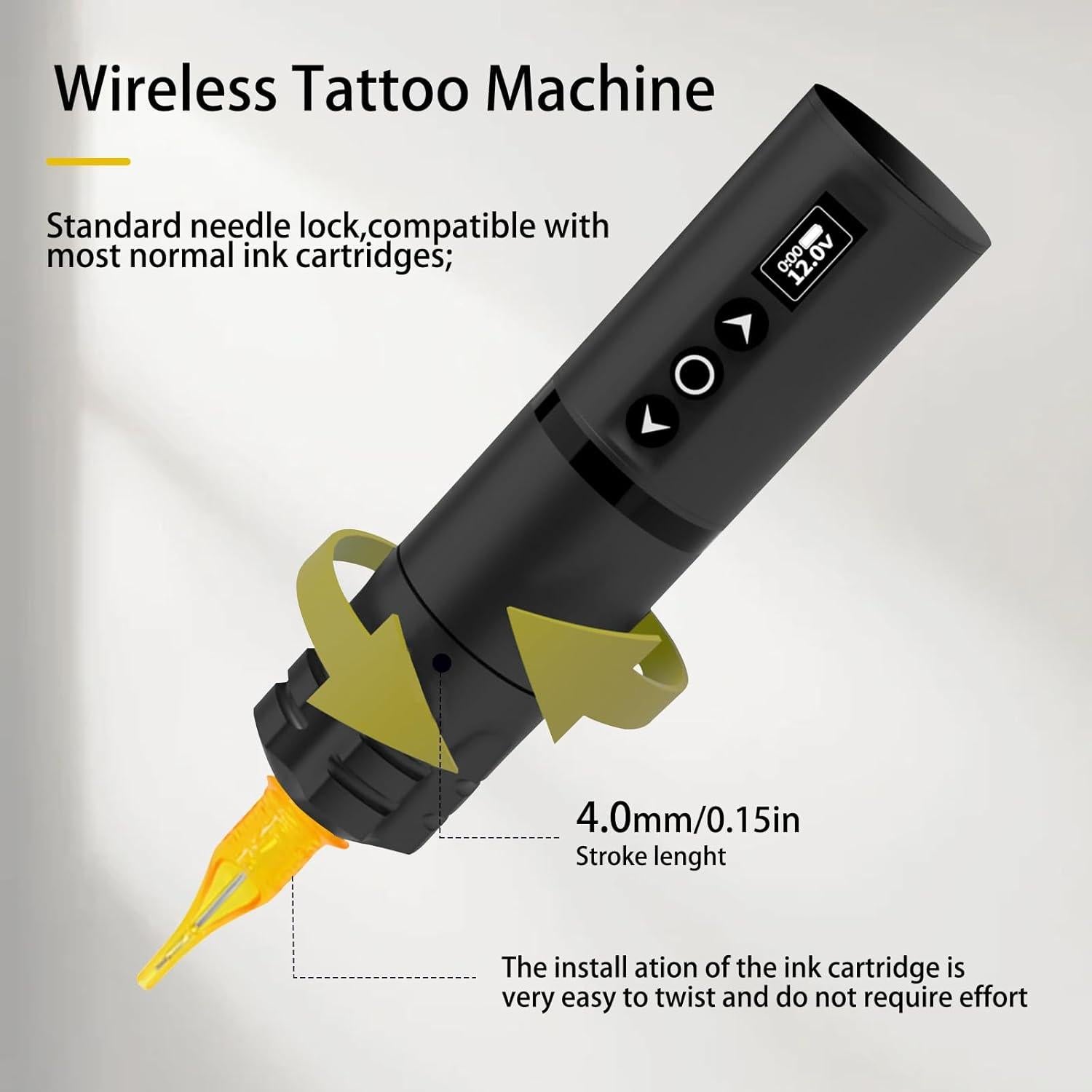 Kit de Máquina de Tatuaje Inalámbrica MK 2000mAh con Agujas