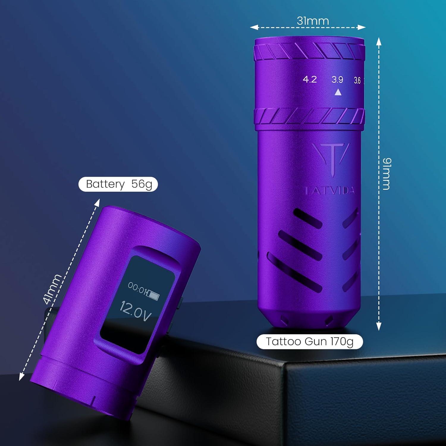 Máquina de Tatuaje Inalámbrica TATVIDA PULSE 2400mAh 7 Longitudes
