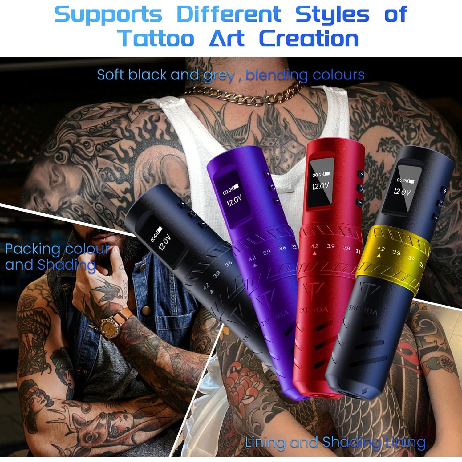 Máquina de Tatuaje Inalámbrica TATVIDA PULSE 2400mAh 7 Longitudes