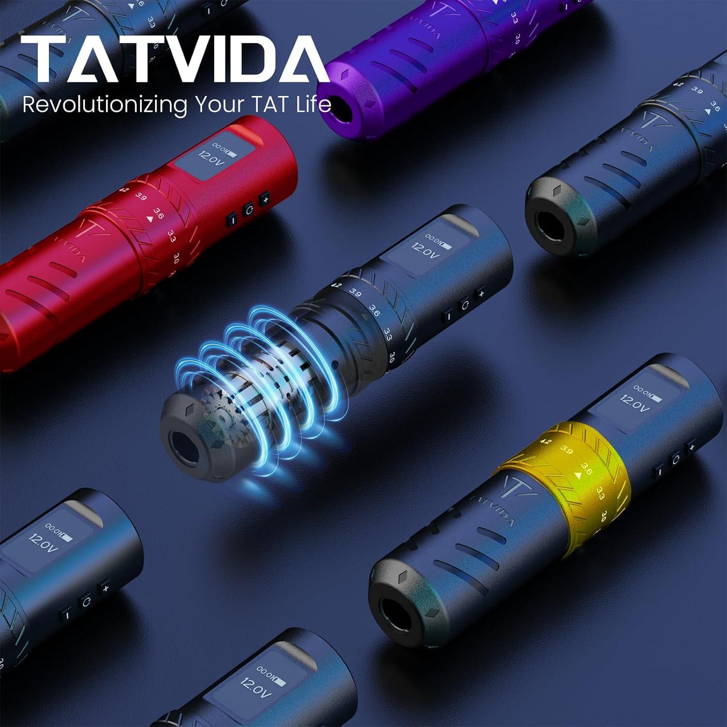 Máquina de Tatuaje Inalámbrica TATVIDA PULSE 2400mAh 7 Longitudes