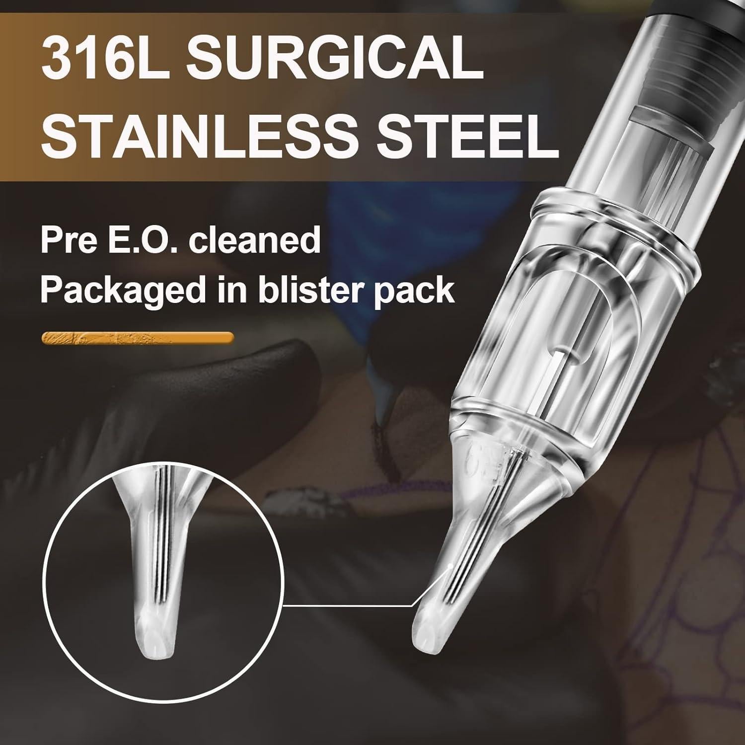 Cartuchos de Agujas de Tatuaje TONBAO 60pcs Variados 0.35mm