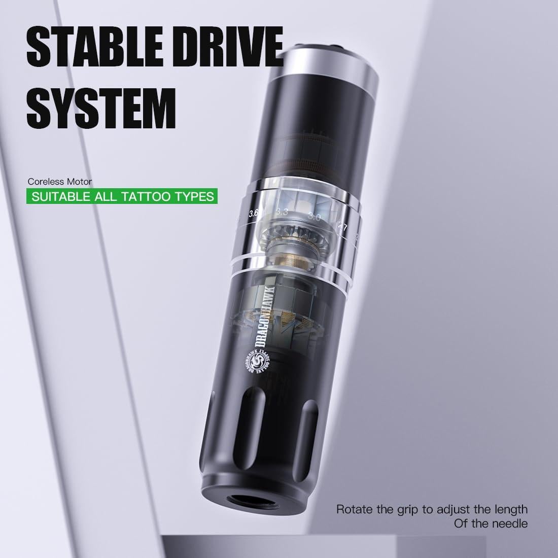 Kit de Tatuaje Inalámbrico Dragonhawk - Máquina Rotativa Profesional