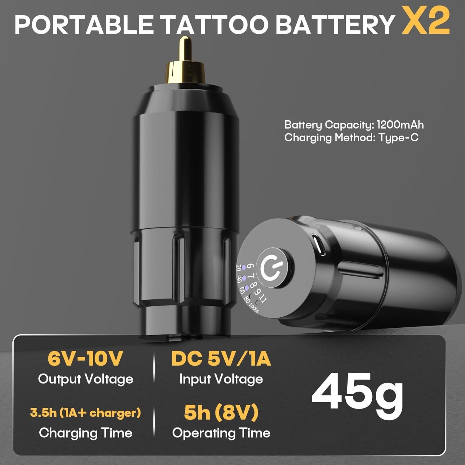 Kit de Tatuaje Inalámbrico POSEIDON con 20 Agujas y Tinta