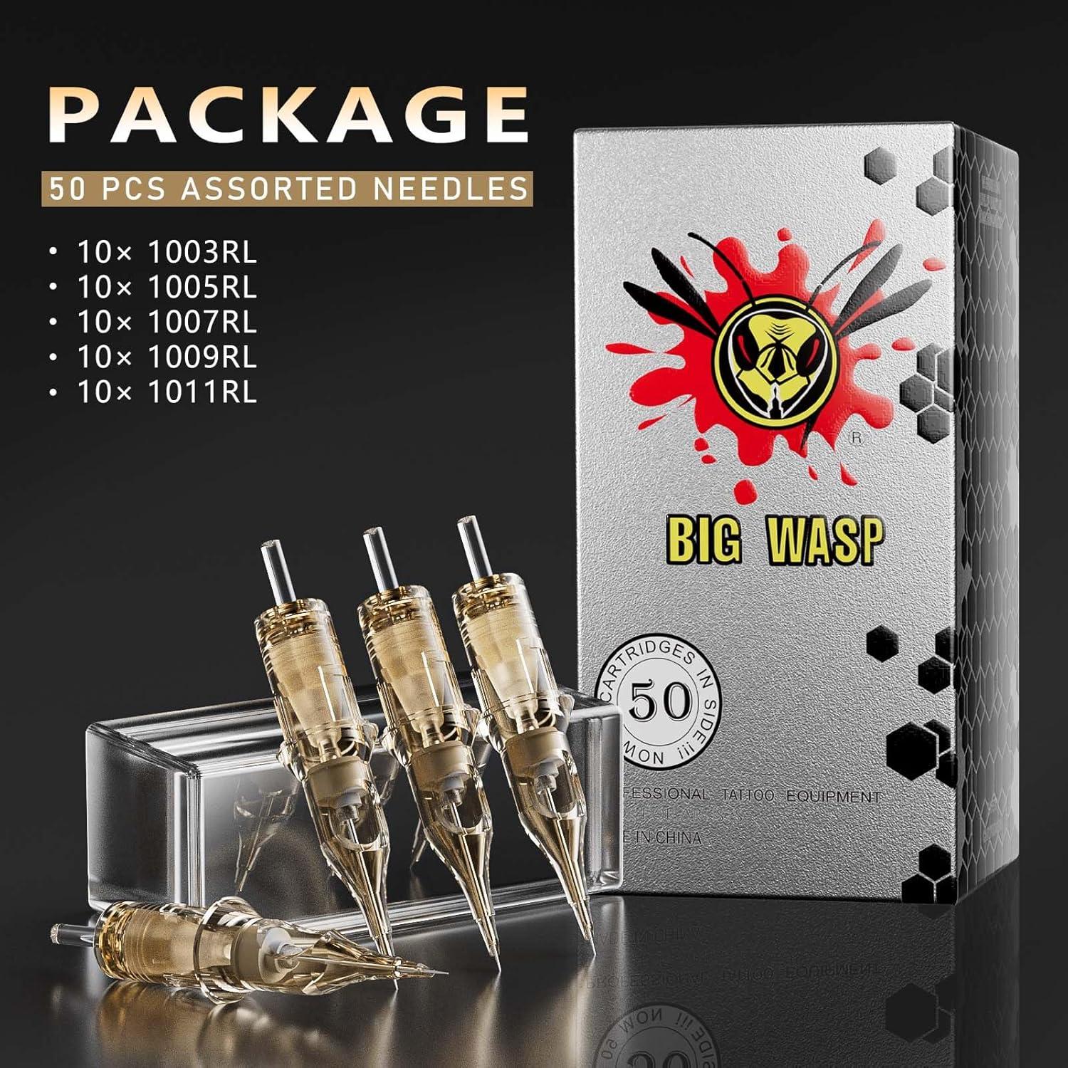 Agujas de Tatuaje Desechables BIGWASP 50pcs Cartuchos 3ra Gen