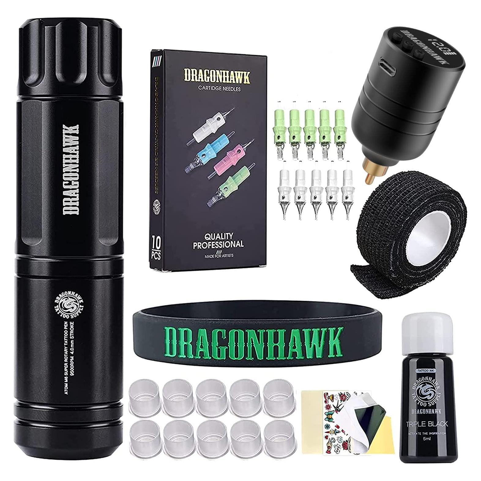 Kit de Tatuaje Inalámbrico Dragonhawk M6 para Principiantes