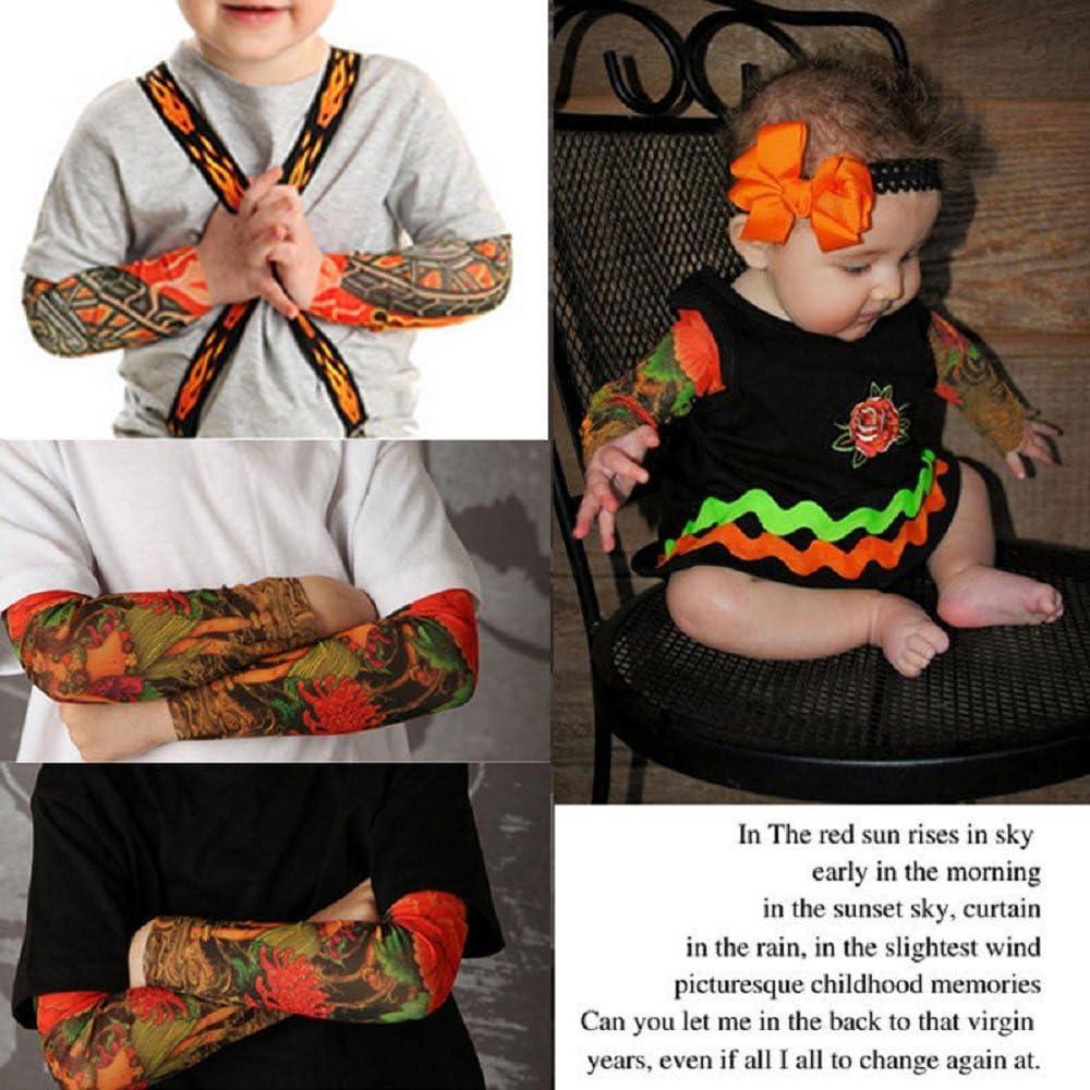6 Mangas de Tatuaje Temporal FENGMANG para Niños - Protección Solar