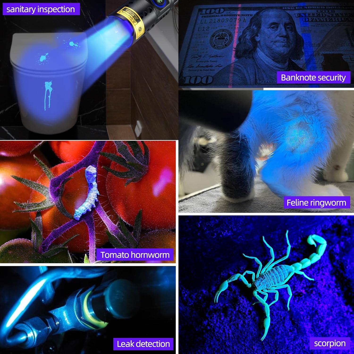 Linterna UV 365nm DARKBEAM Recargable USB-C Impermeable