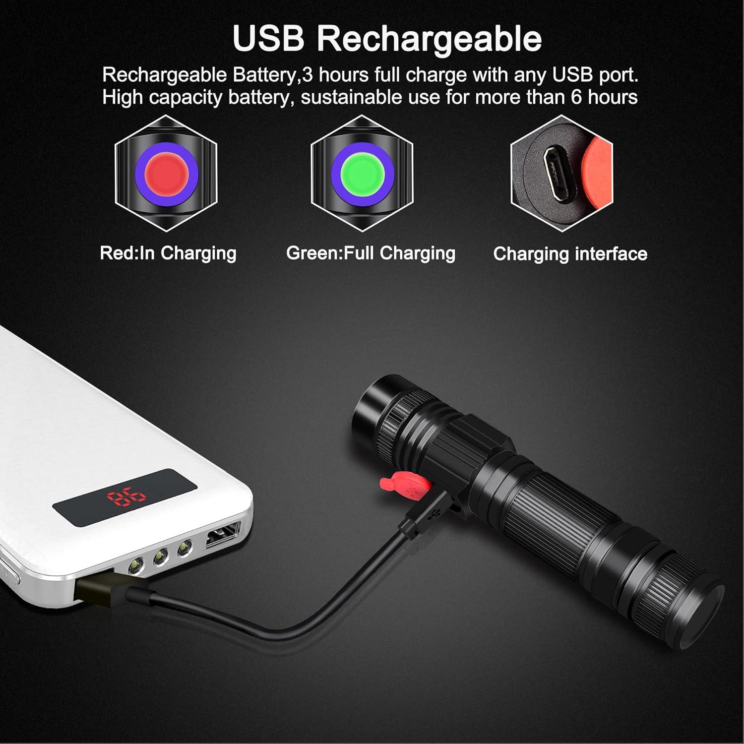 Linterna UV 395nm DARKBEAM Recargable USB Luz Negra