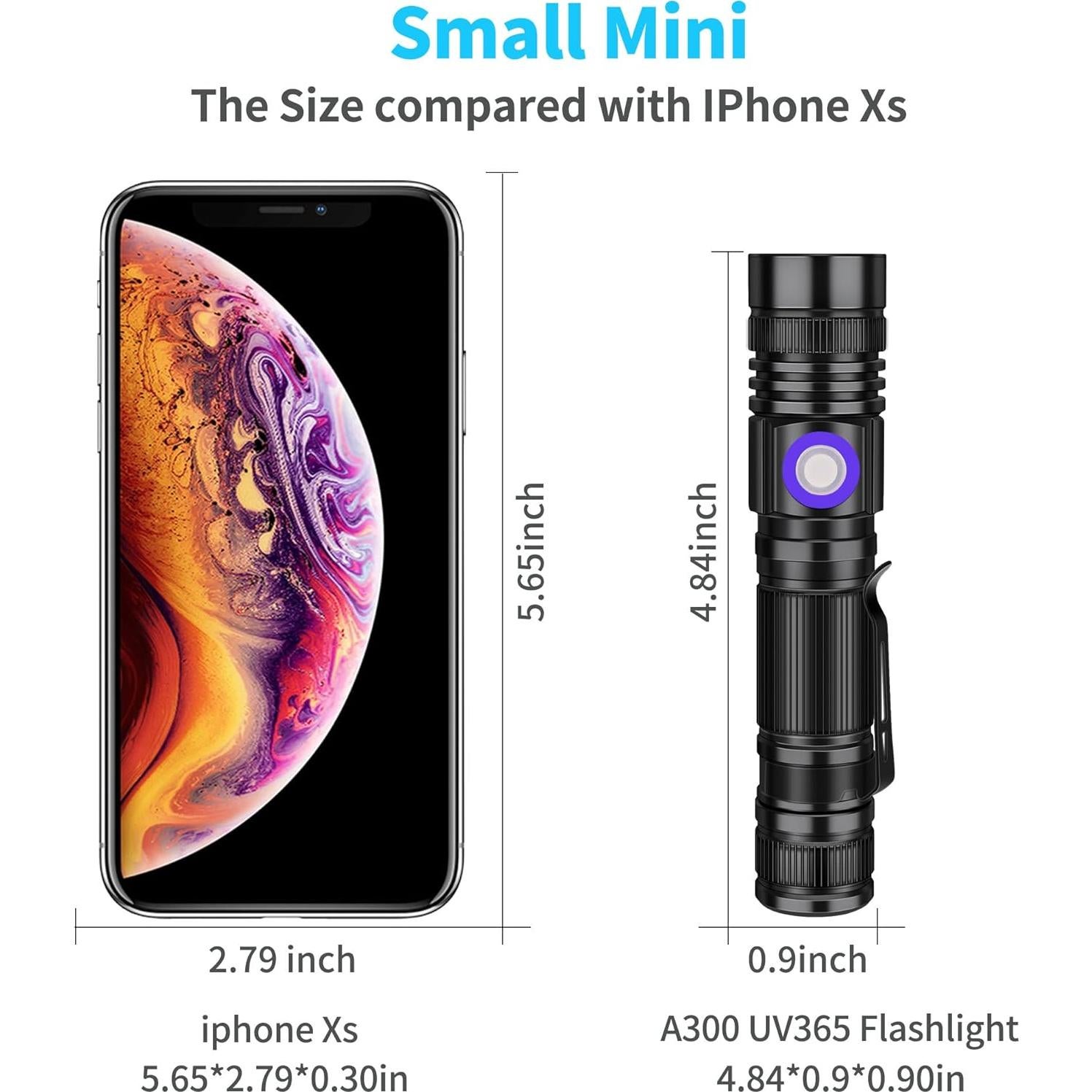 Linterna UV 395nm DARKBEAM Recargable USB Luz Negra