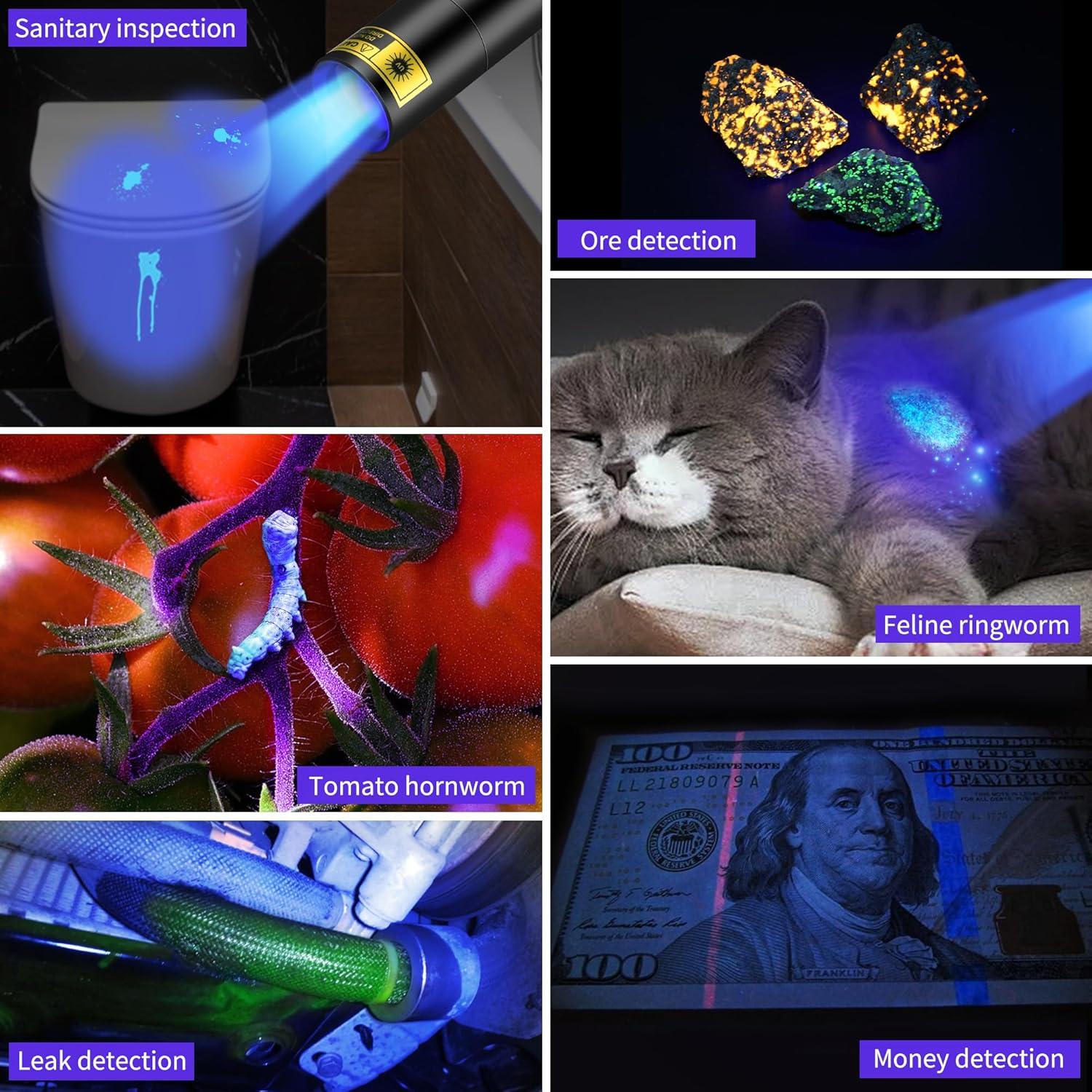 Linterna UV Recargable WMCODMW Mini 365nm 395nm Luz Negra