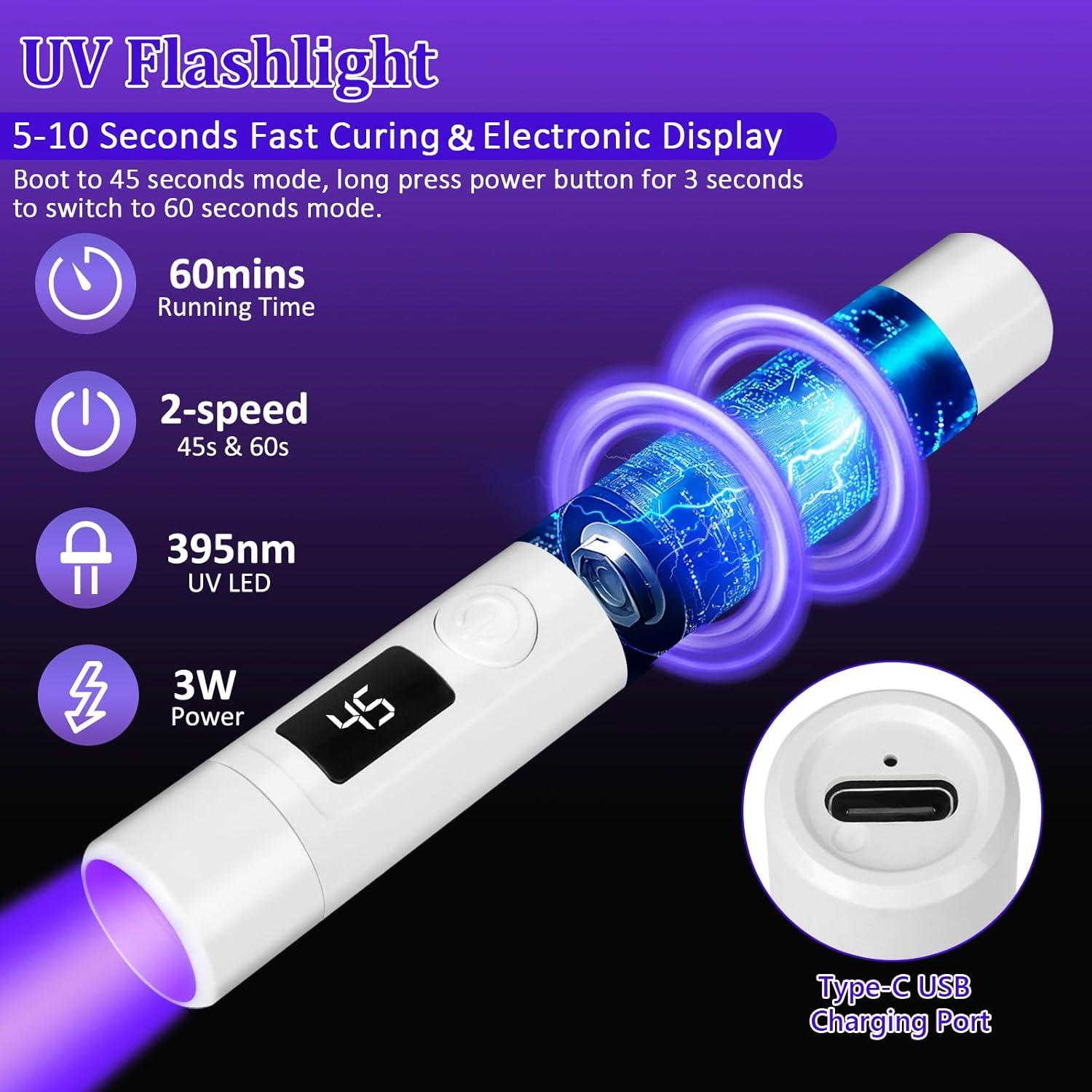 Luz UV KISREL 36W Doble Cara con Linterna UV 2 en 1