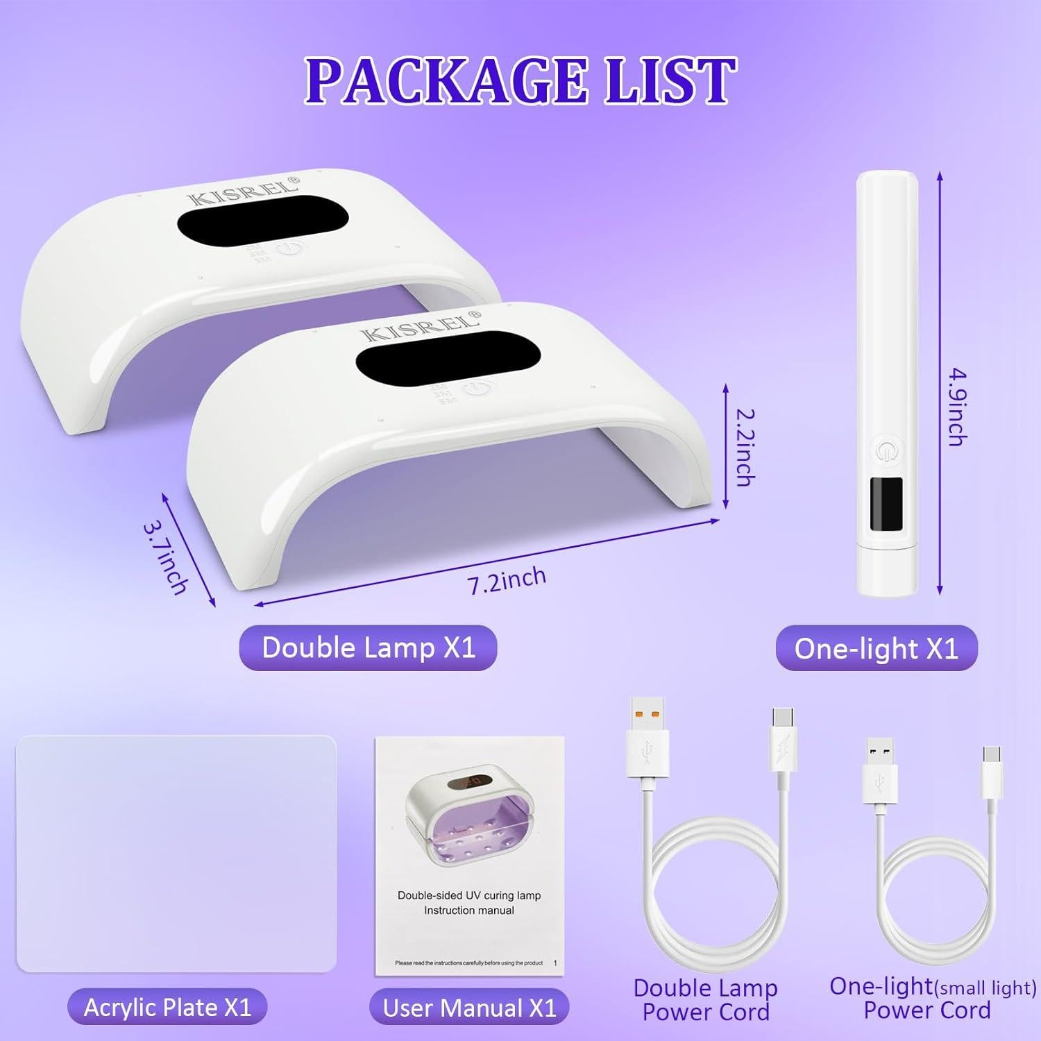 Luz UV KISREL 36W Doble Cara con Linterna UV 2 en 1