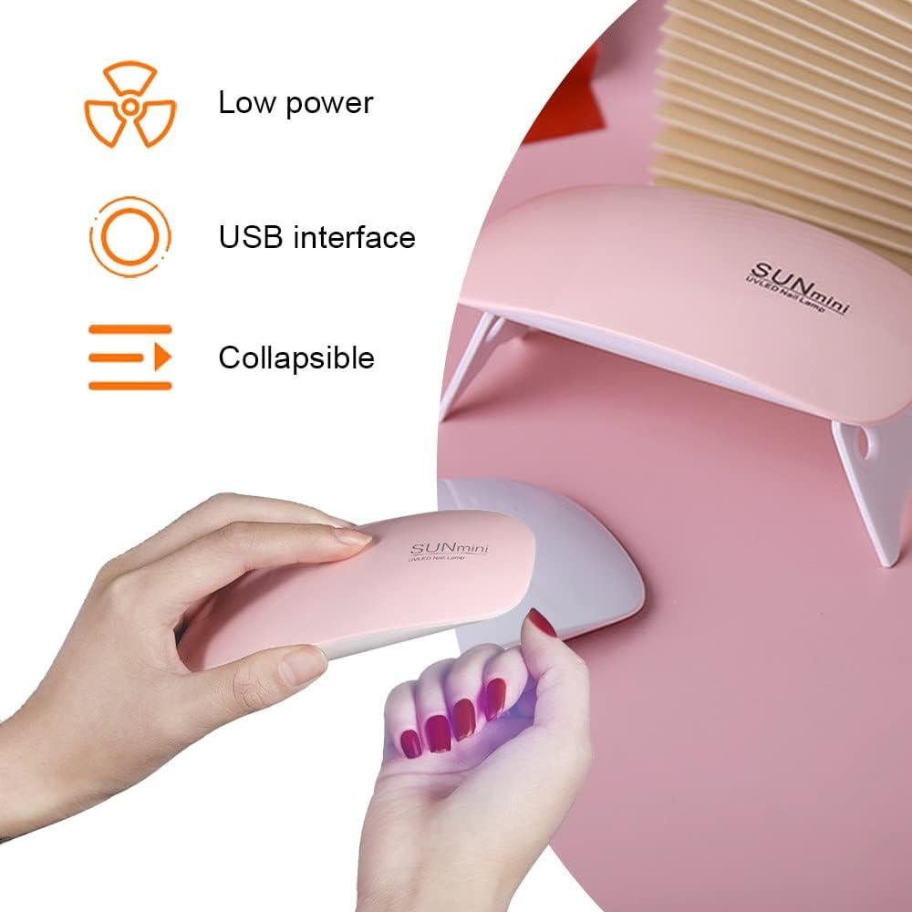 Lámpara LED UV para Uñas Gel ZBJBinCH 6W Portátil Plegable