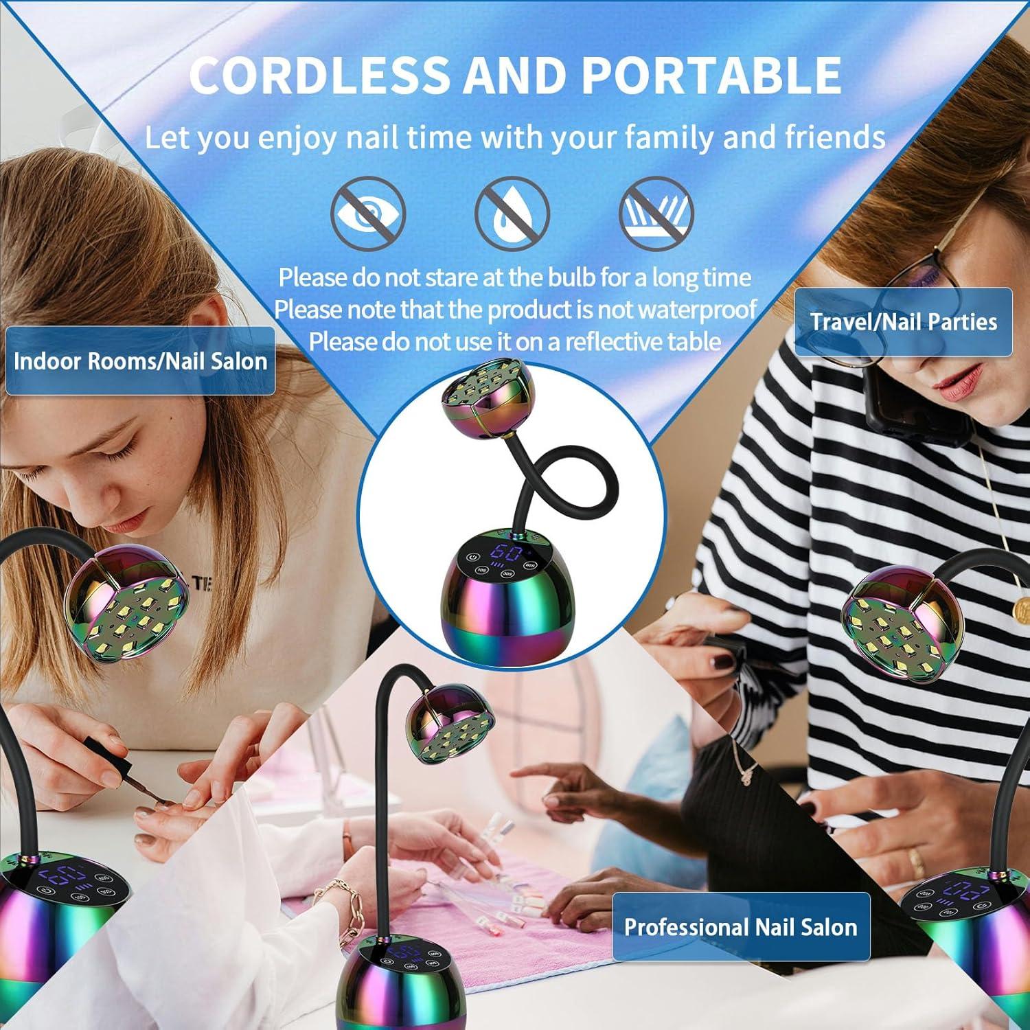 Lámpara UV LED PHAIN 36W Inalámbrica para Uñas Gel con Sensor