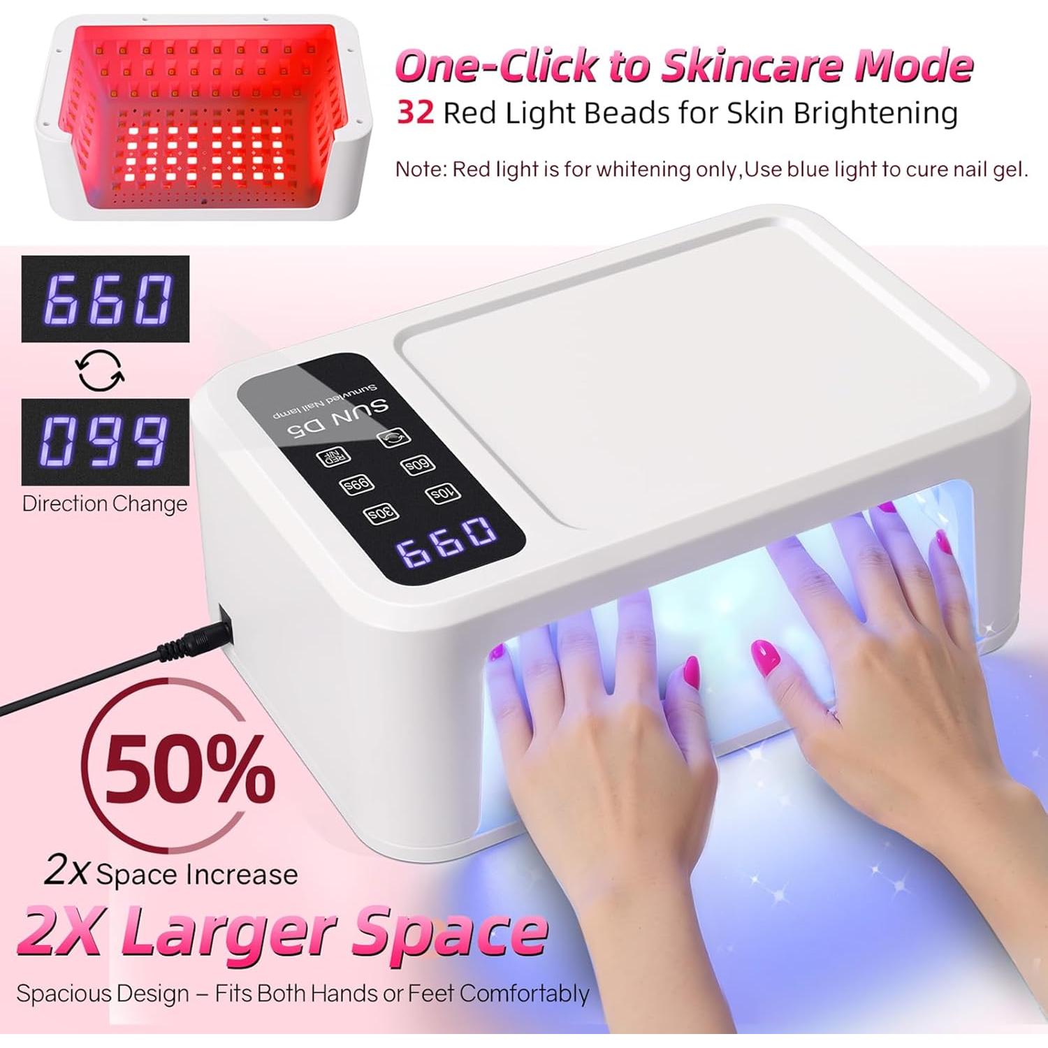 Lámpara UV LED DianaNail WL-EN9R-WIO4 para Uñas de Gel 140 Perlas