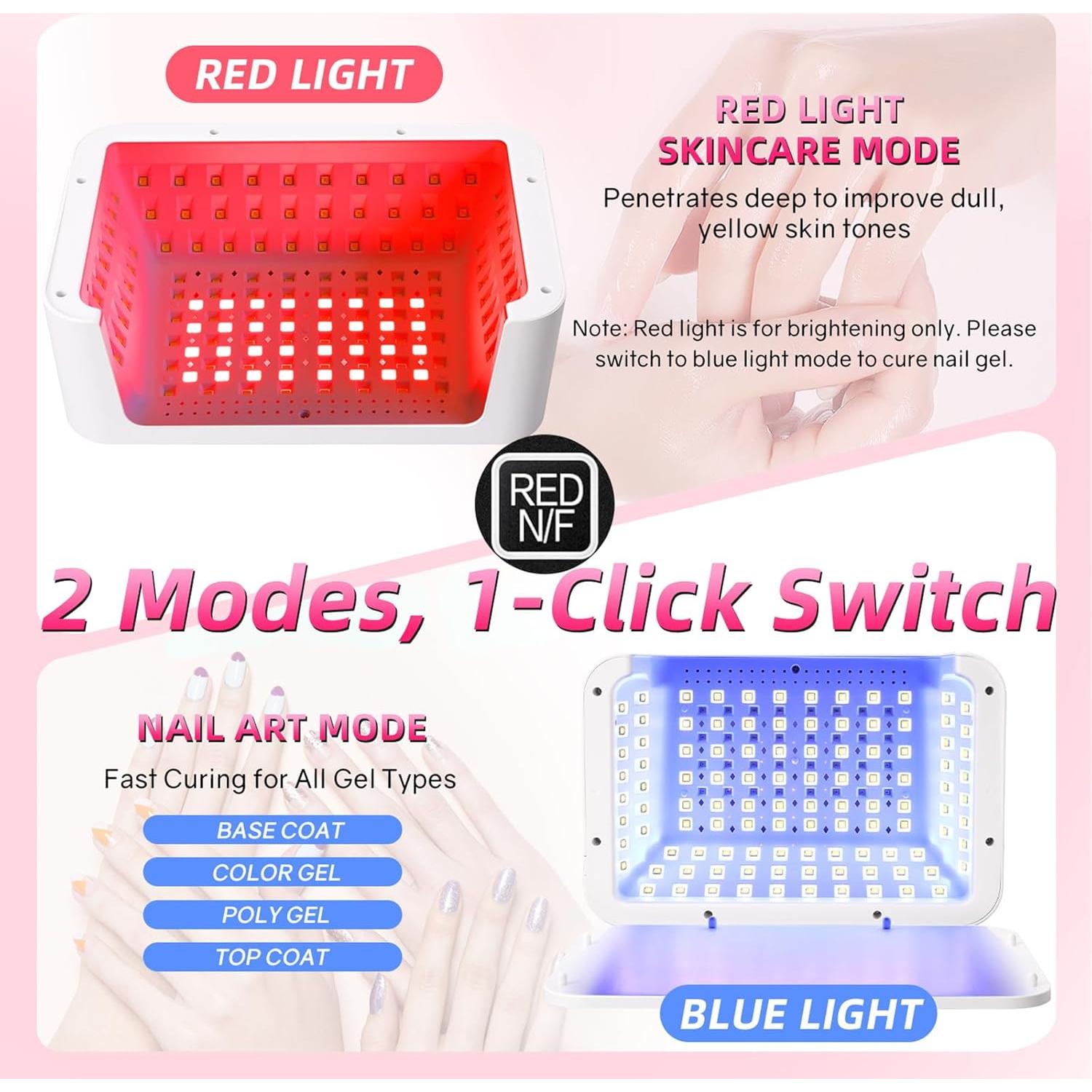 Lámpara UV LED DianaNail WL-EN9R-WIO4 para Uñas de Gel 140 Perlas