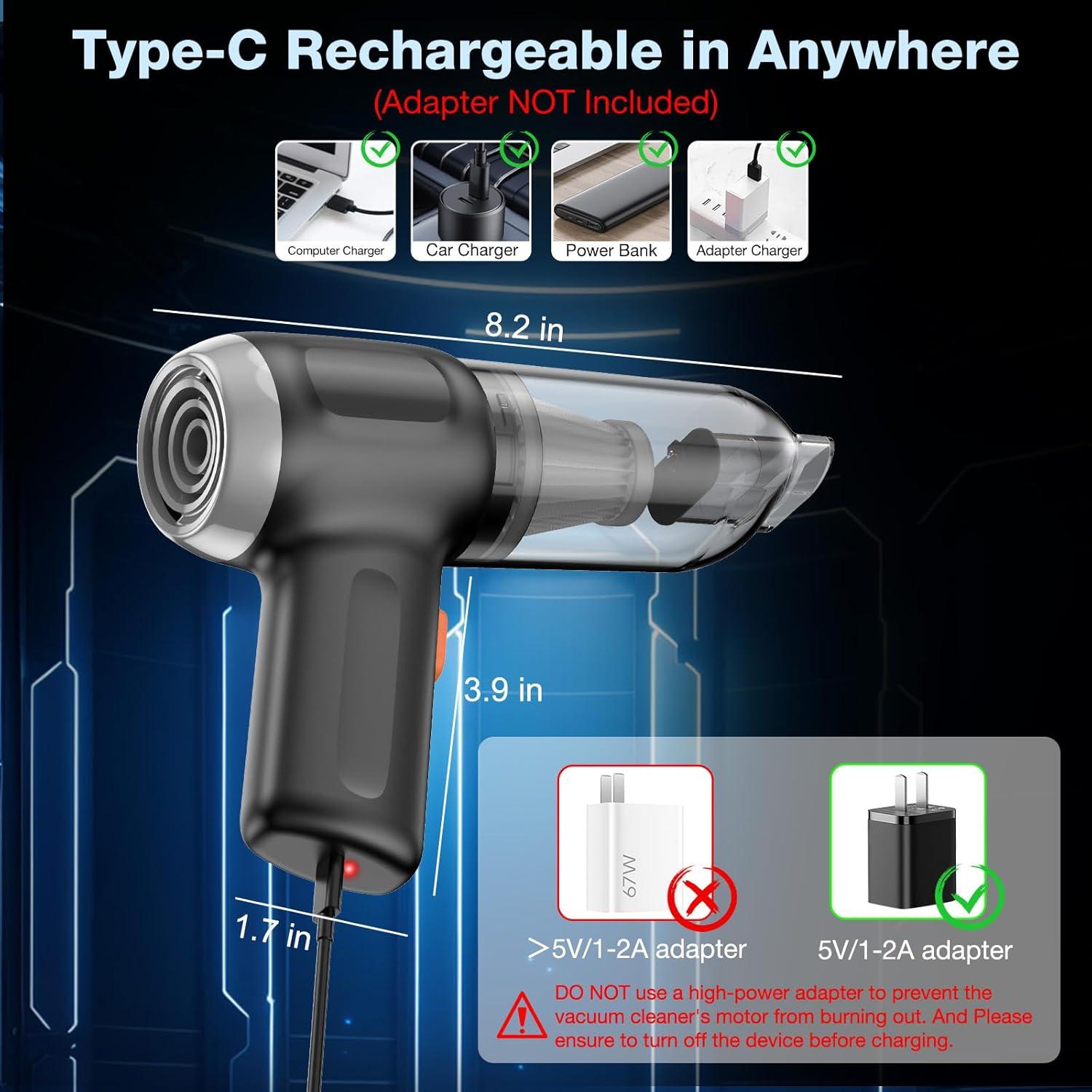 Soplador de Aire Comprimido MARLALL VC019 Recargable Negro