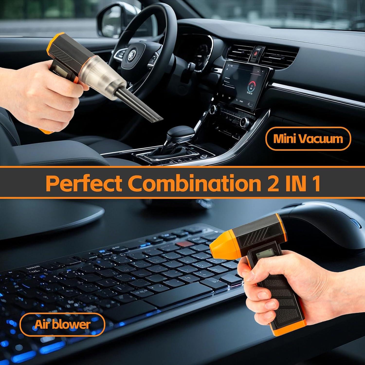 Soplador de Aire Comprimido Tzuoen 2 en 1 Recargable 130000RPM