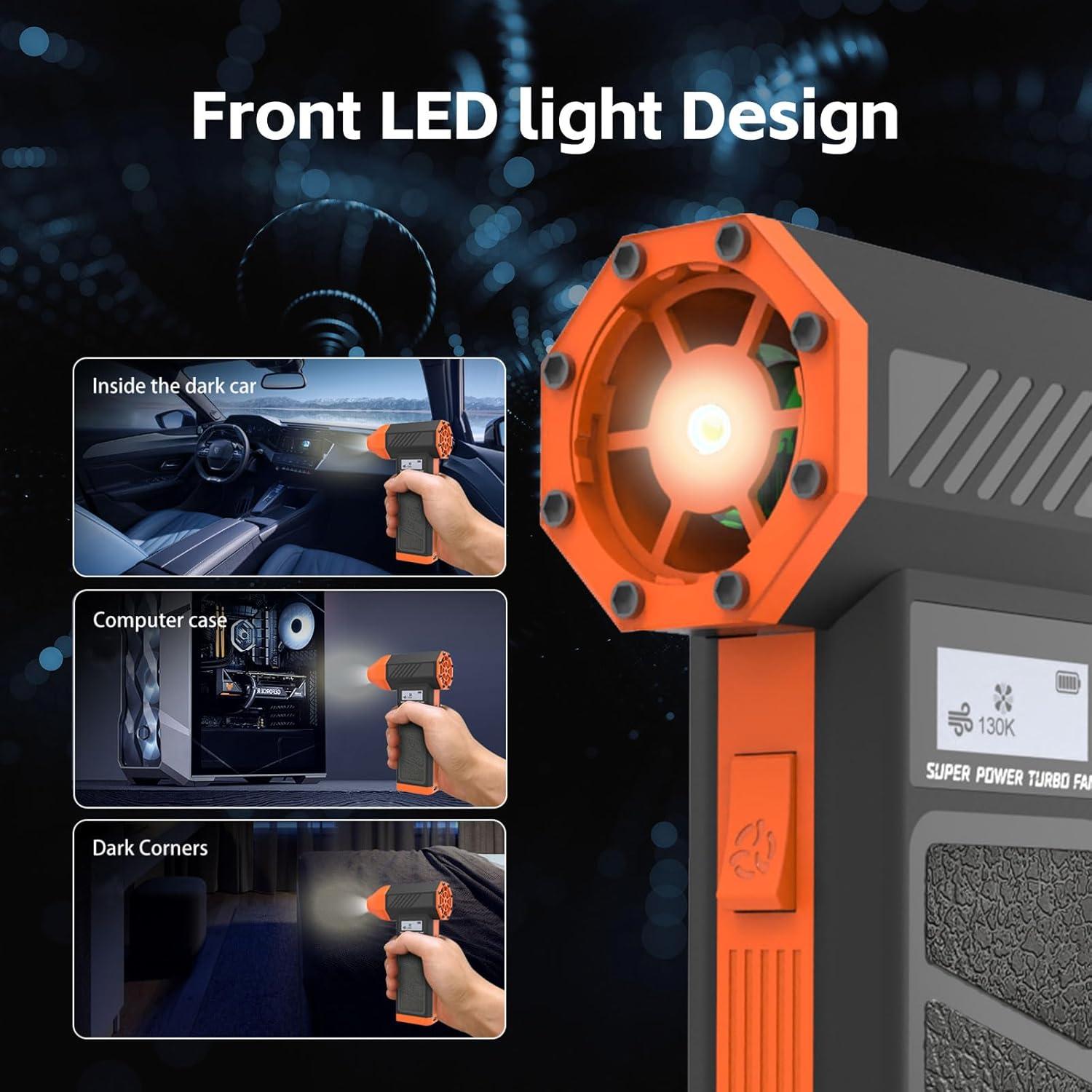 Soplador de Aire Comprimido Tzuoen 2 en 1 Recargable 130000RPM