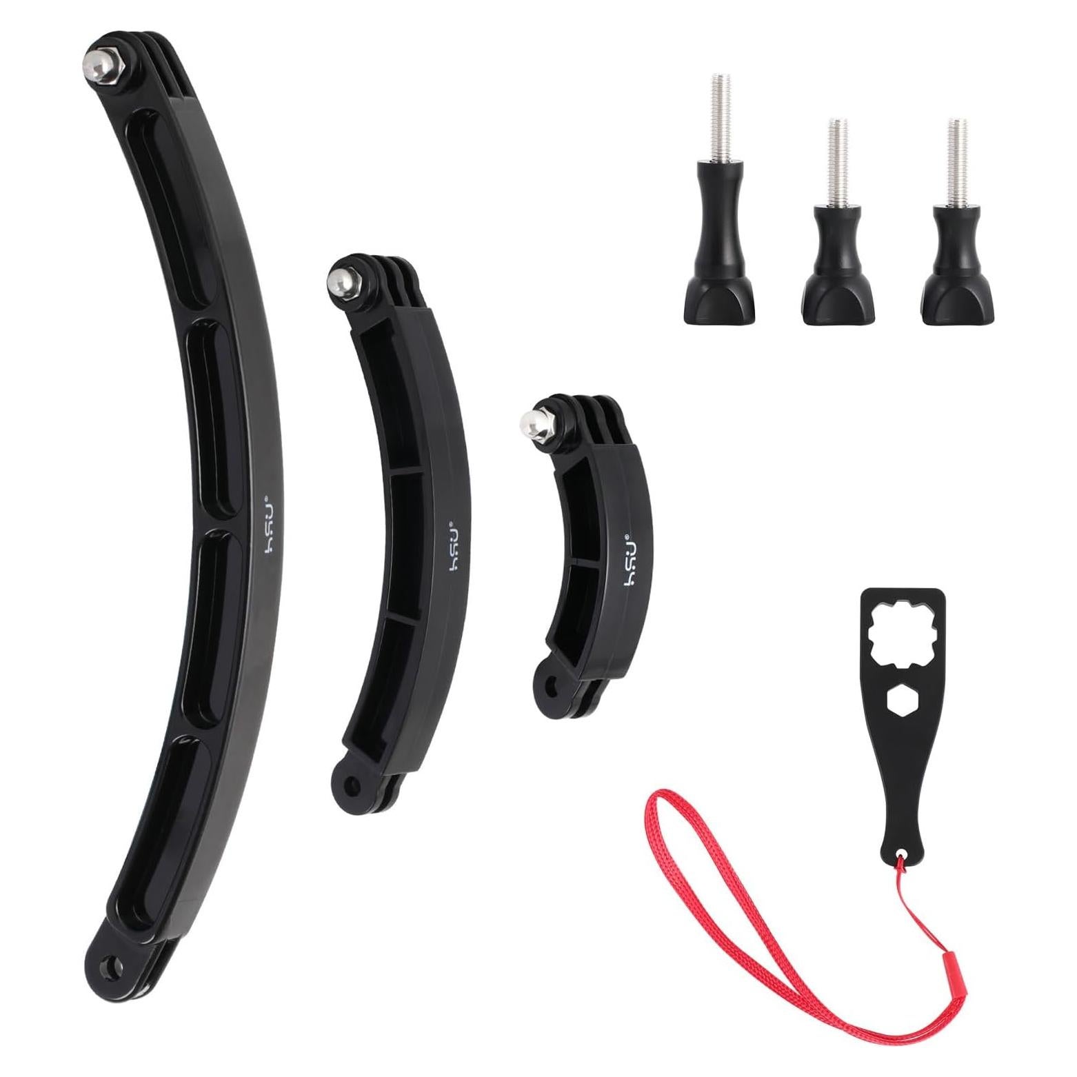 HSU Kit de Brazo de Extensión Curvado 3 en 1 para GoPro